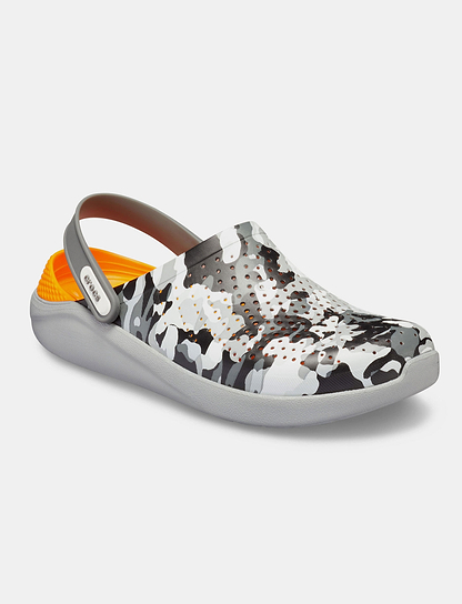 Crocs LiteRide Graphic Clog W - נעלי קרוקס לנשים לייט רייד בצבעי הסוואה אפור בהיר