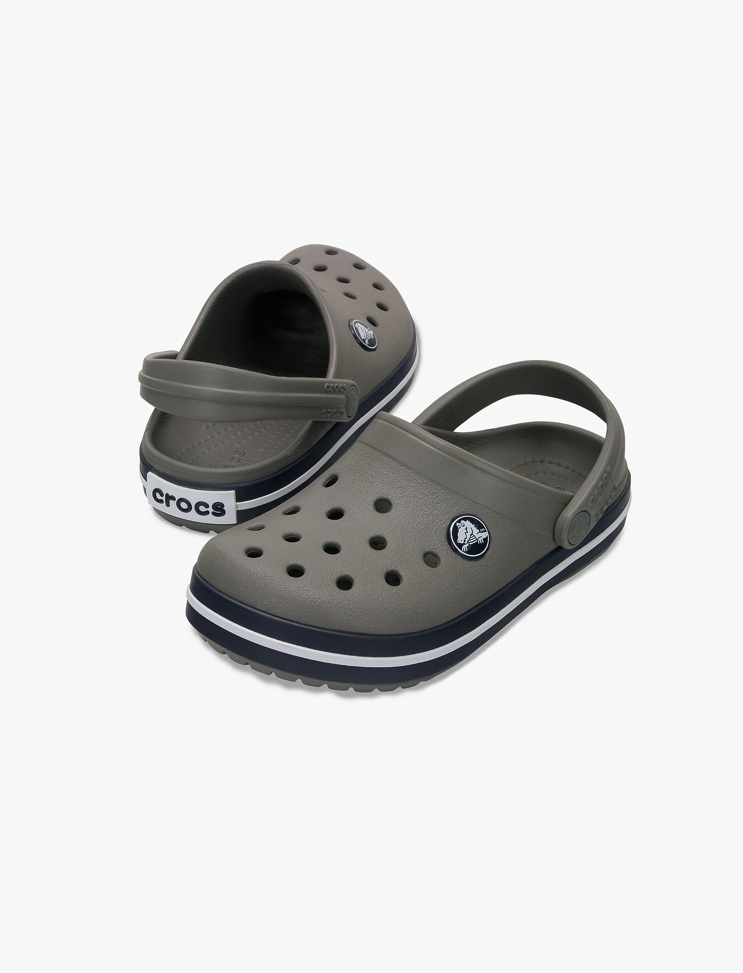 Crocs CrocBand Clog T - כפכפים לילדים קרוקס קרוקבנד בצבע אפור/נייבי מידות קטנות