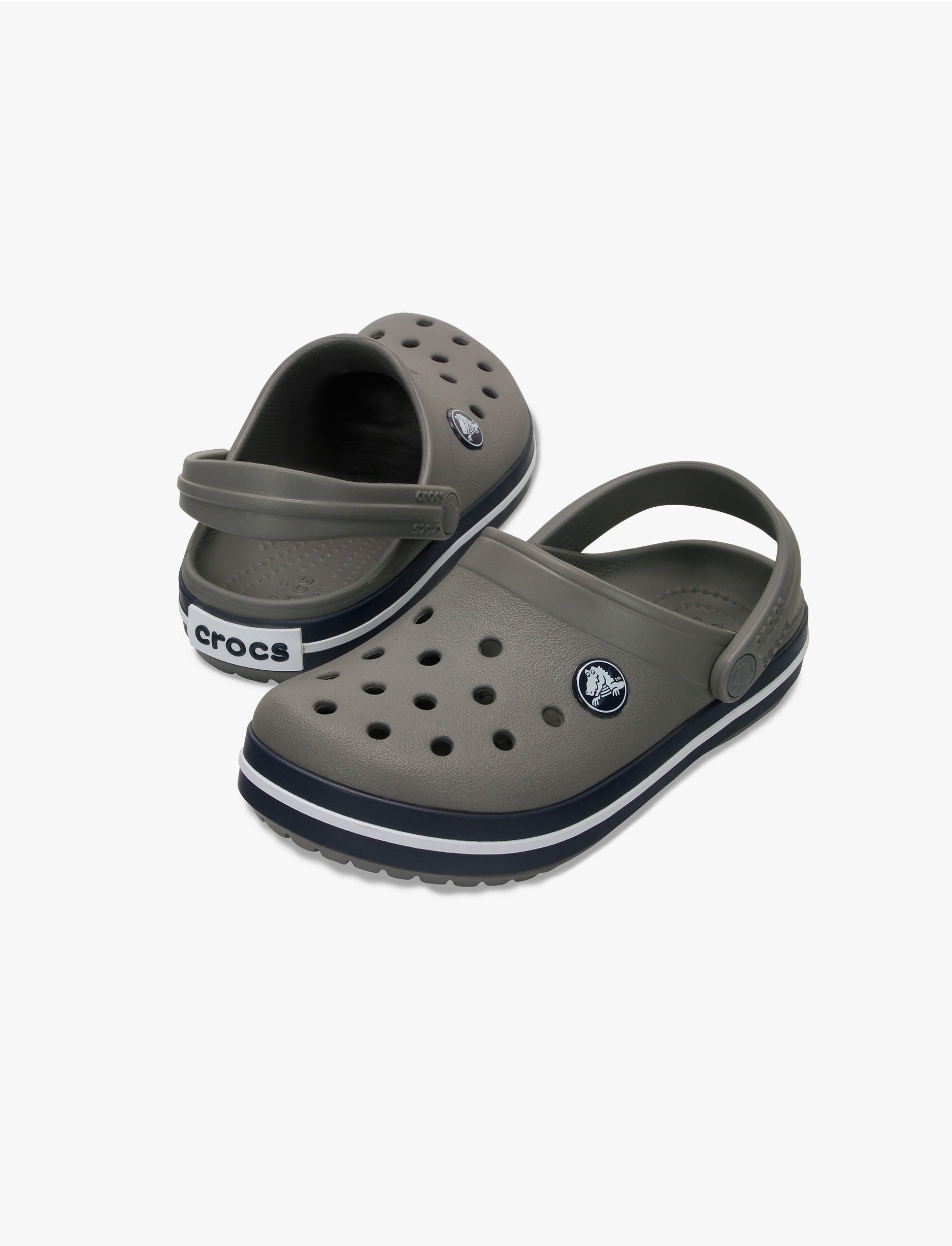 Crocs CrocBand Clog T - כפכפים לילדים קרוקס קרוקבנד בצבע אפור/נייבי מידות קטנות