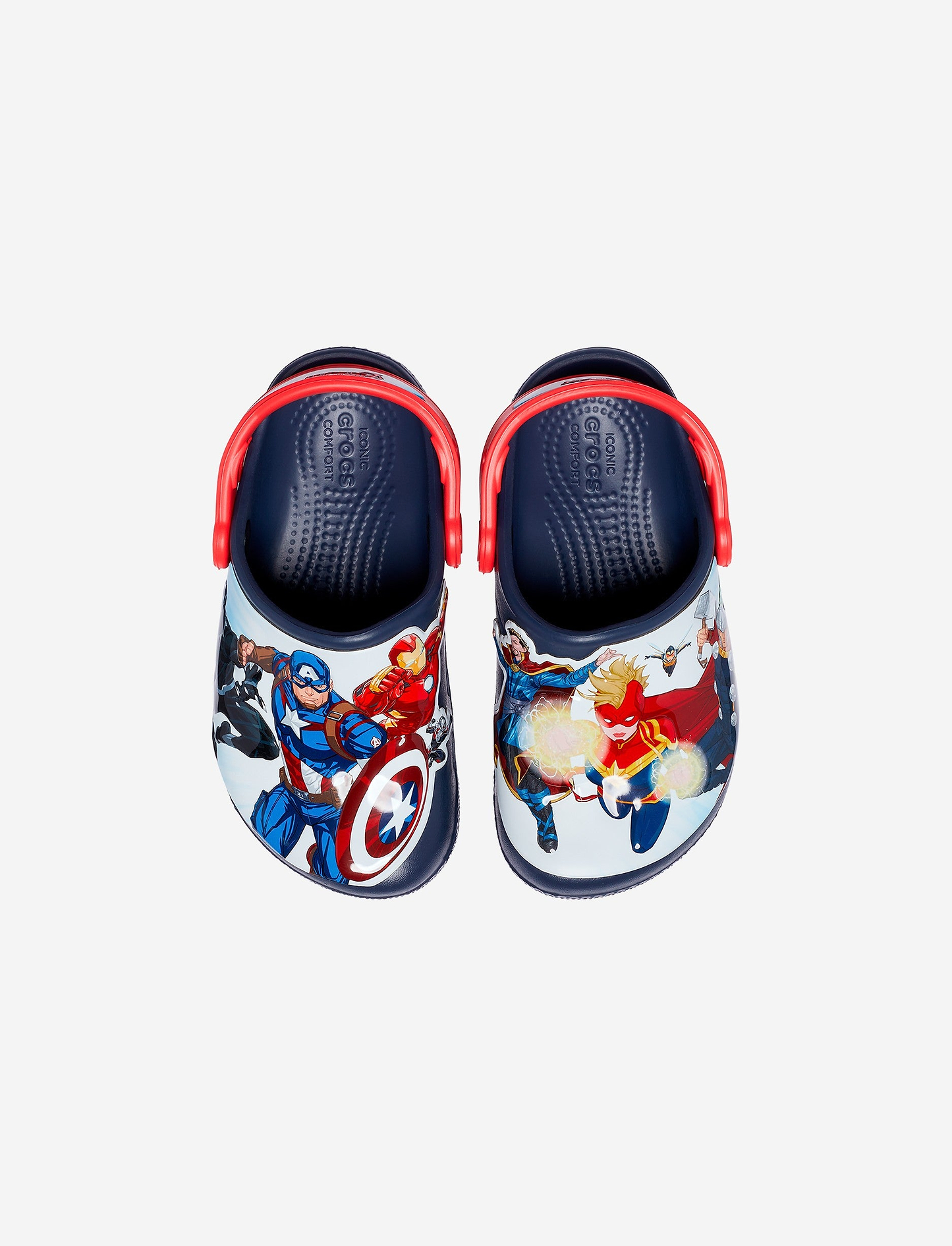 Crocs Kids Fun Lab Avengers Patch Clog - כפכפי קרוקס לילדים בהדפס גיבורי על מרבל