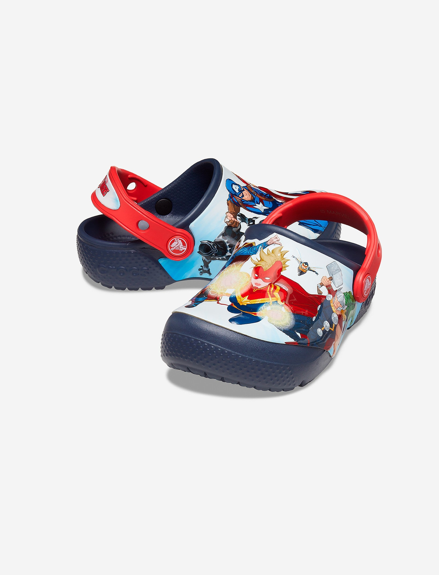 Crocs Kids Fun Lab Avengers Patch Clog - כפכפי קרוקס לילדים בהדפס גיבורי על מרבל