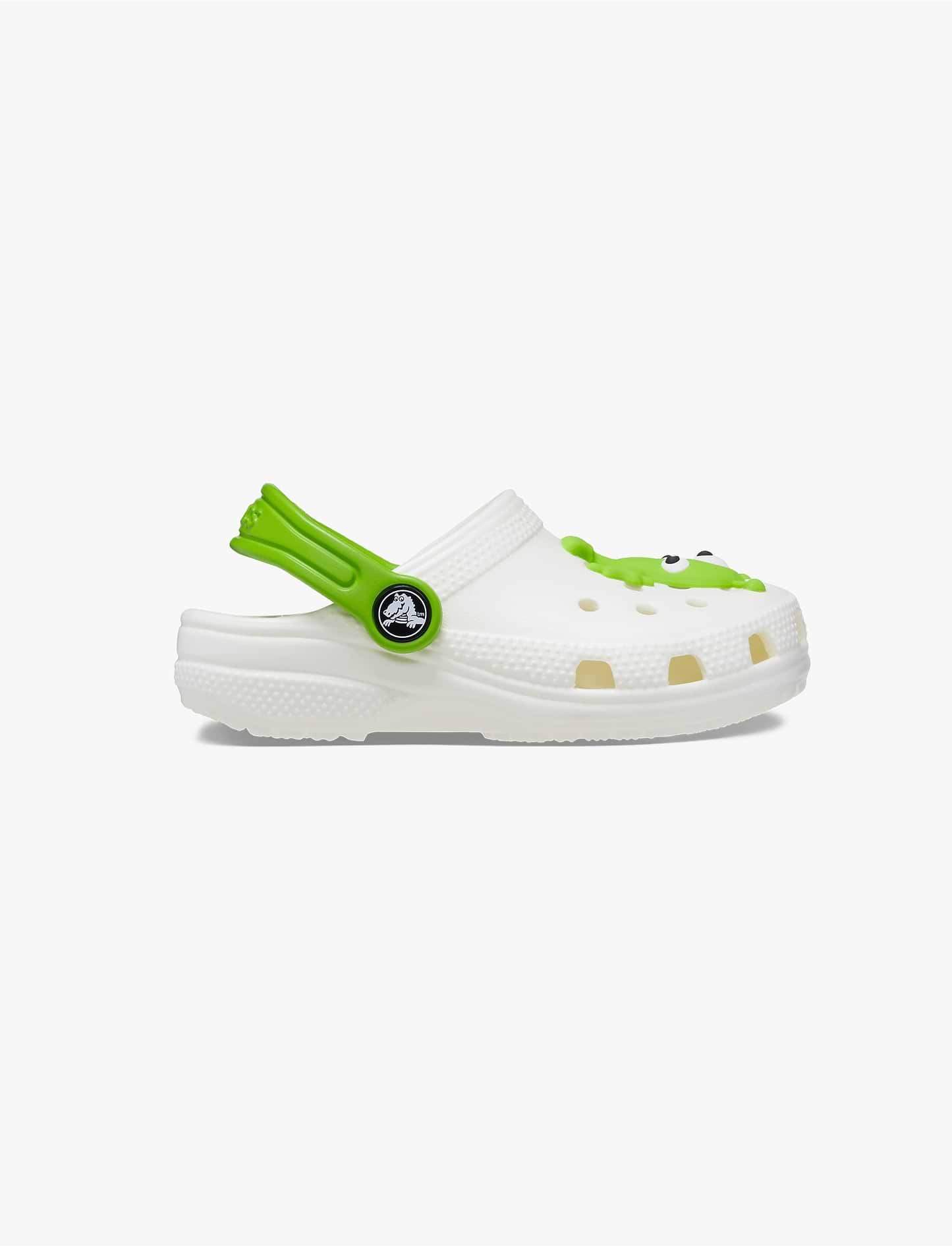 Crocs Classic Glow Alien Clog T - כפכפי קרוקס קלוג בצבע לבן עם דמות חייזר ירוק