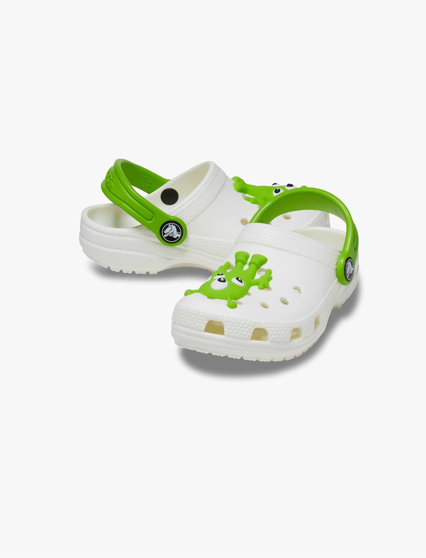 Crocs Classic Glow Alien Clog T - כפכפי קרוקס קלוג בצבע לבן עם דמות חייזר ירוק