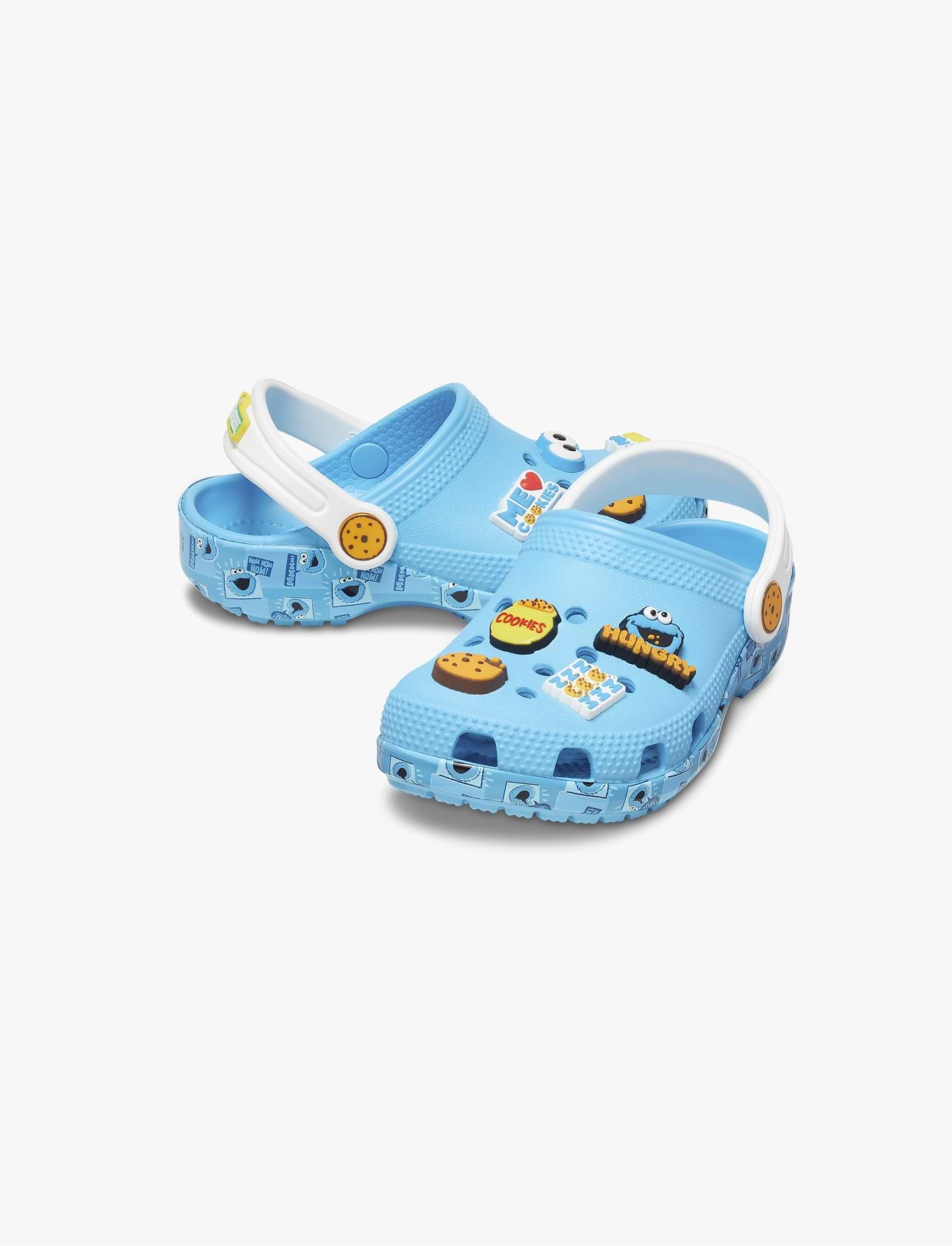 Crocs Toddlers’ Cookie Monster Classic Clog - כפכפי קלוג קרוקס בעיצוב עוגיפלצת מרחוב סומסום לילדים בצבע תכלת