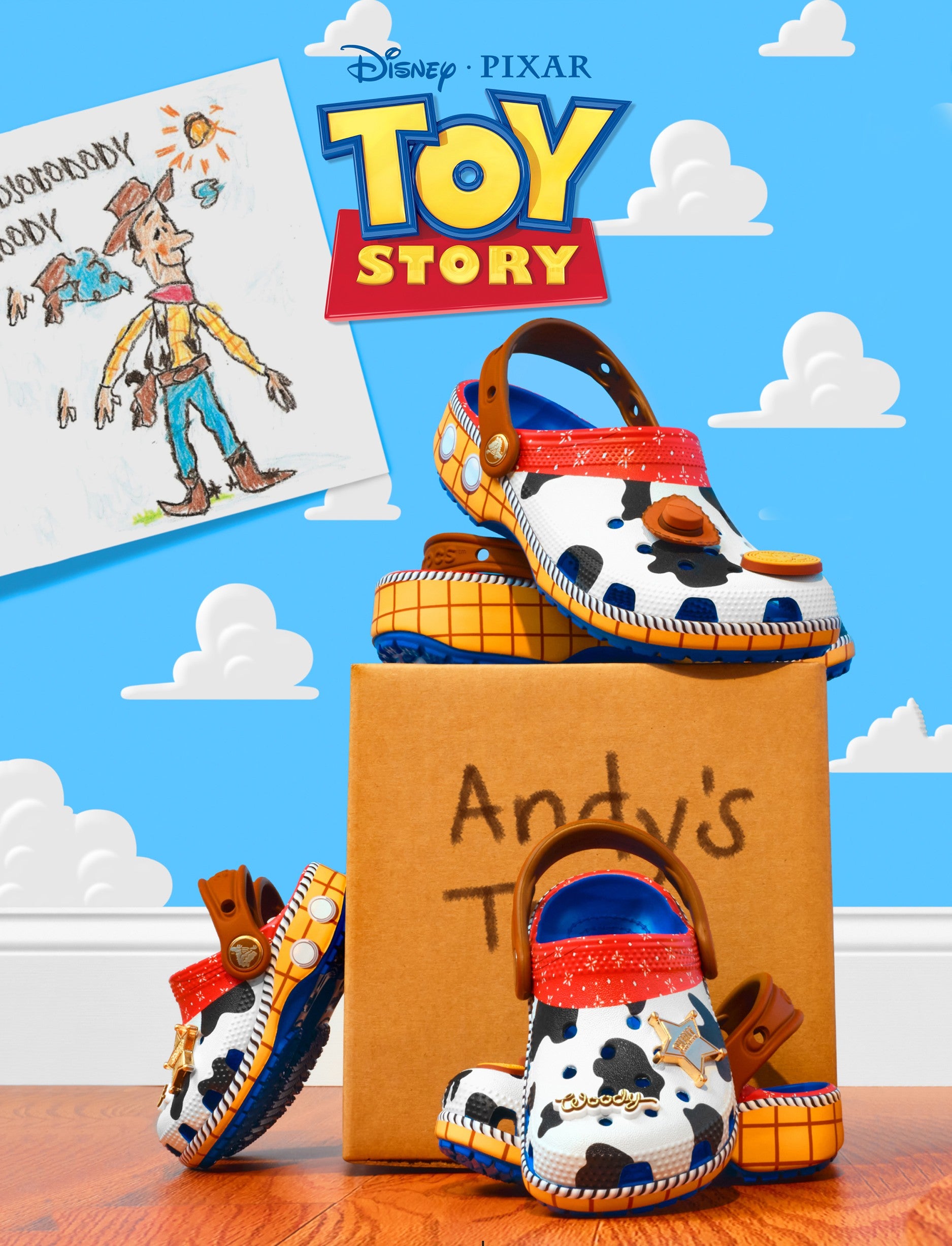 Crocs Toy Story Woody Classic Clog K - כפכפי קרוקס לילדים צעצוע של סיפור בצבע כחול ז'אן