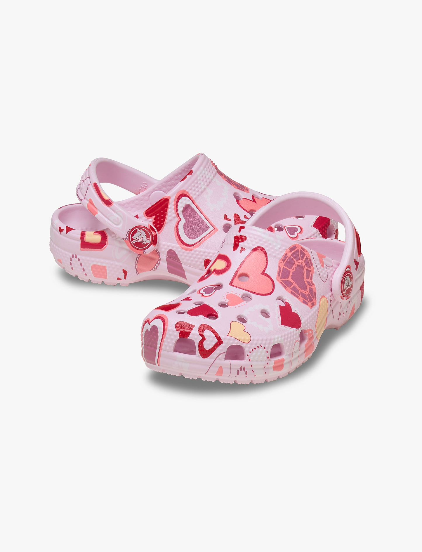 Crocs Classic VDay Clog T - כפכפי קרוקס לילדות בהדפס לבבות בצבע ורוד מידות קטנות