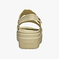 Crocs Brooklyn Woven Upper Low Wedge  -  סנדלי פלטפורמה קרוקס ברוקלין לנשים בצבע צ'אי
