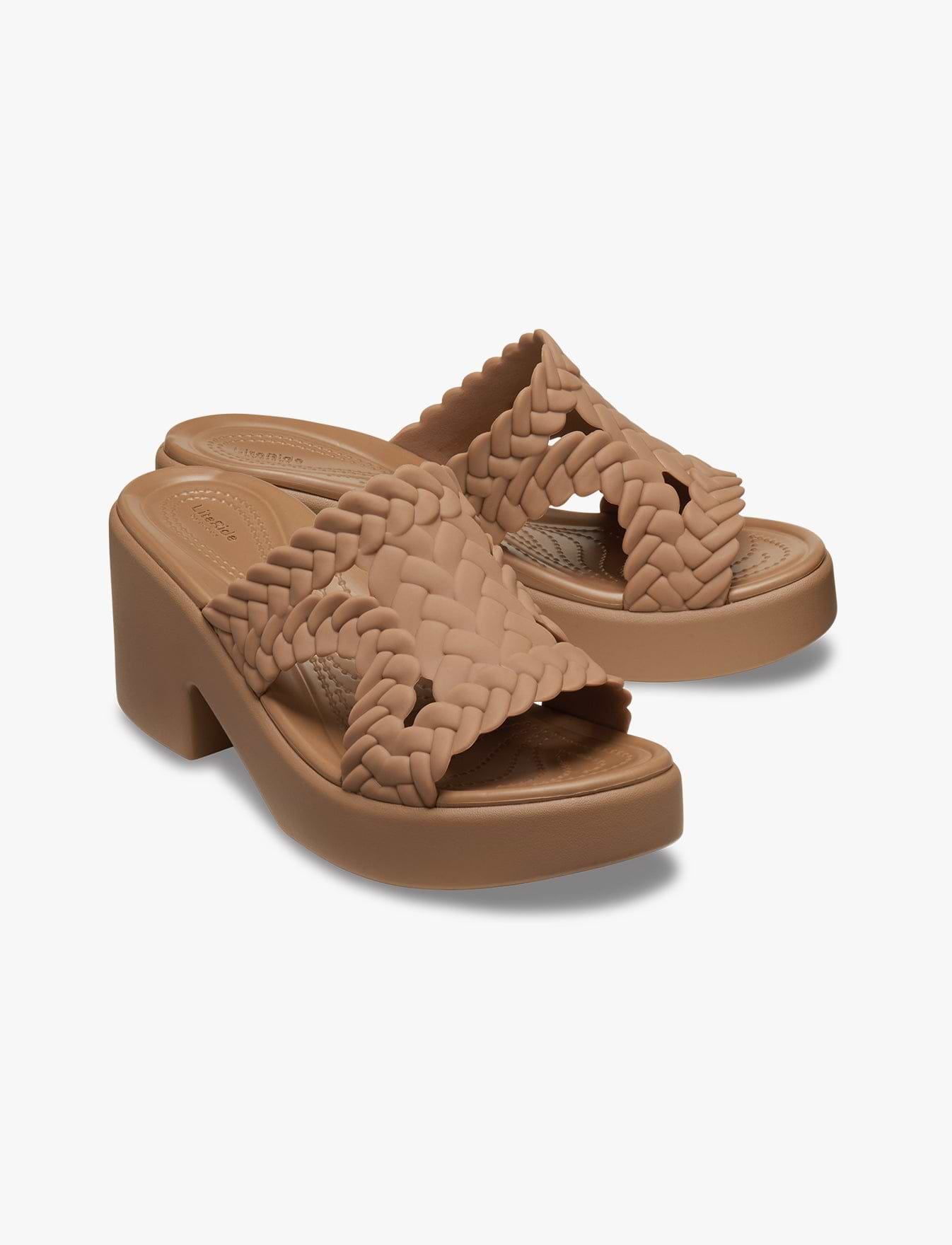 Crocs Brooklyn Woven Slide Heel - כפכפי עקב קרוקס ברוקלין לנשים