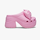 Crocs Siren Bow Clog - כפכפי פלטפורמה סיירן בצבע ורוד טוויד