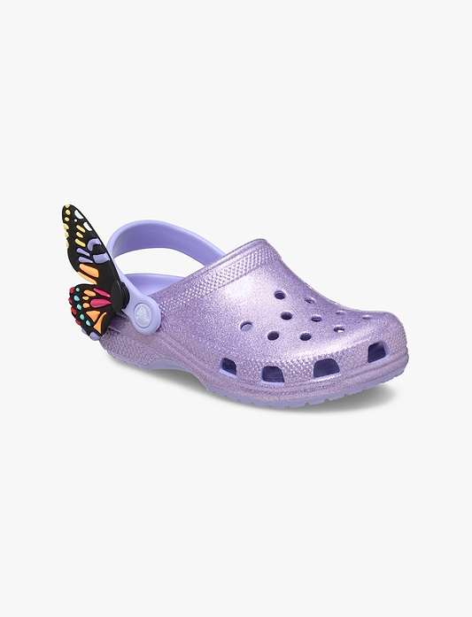 Crocs Classic I AM Butterfly Clog T - כפכפי קרוקס קלוג בעיטור פרפר בצבע סגול נצנצים