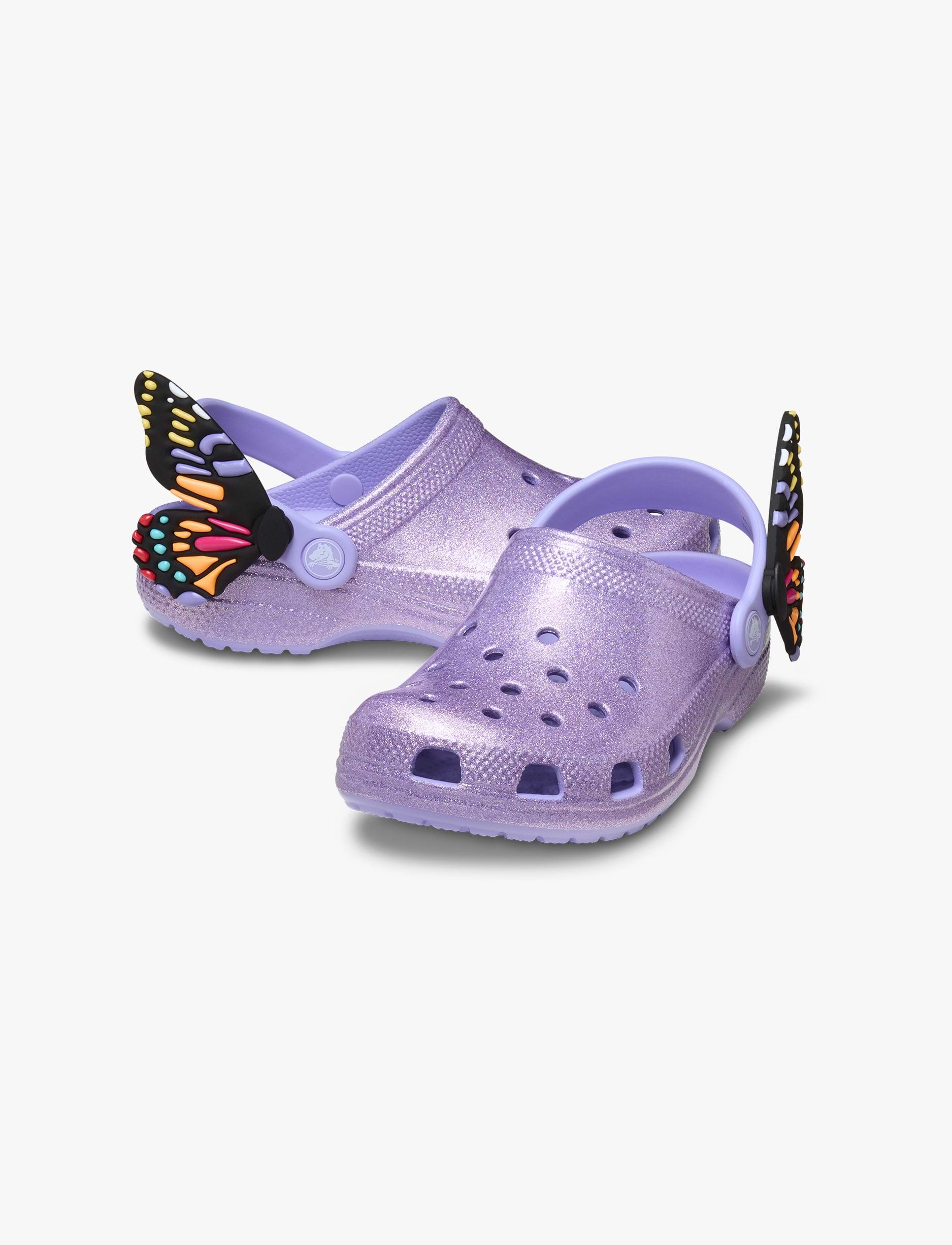 Crocs Classic I AM Butterfly Clog T - כפכפי קרוקס קלוג בעיטור פרפר בצבע סגול נצנצים