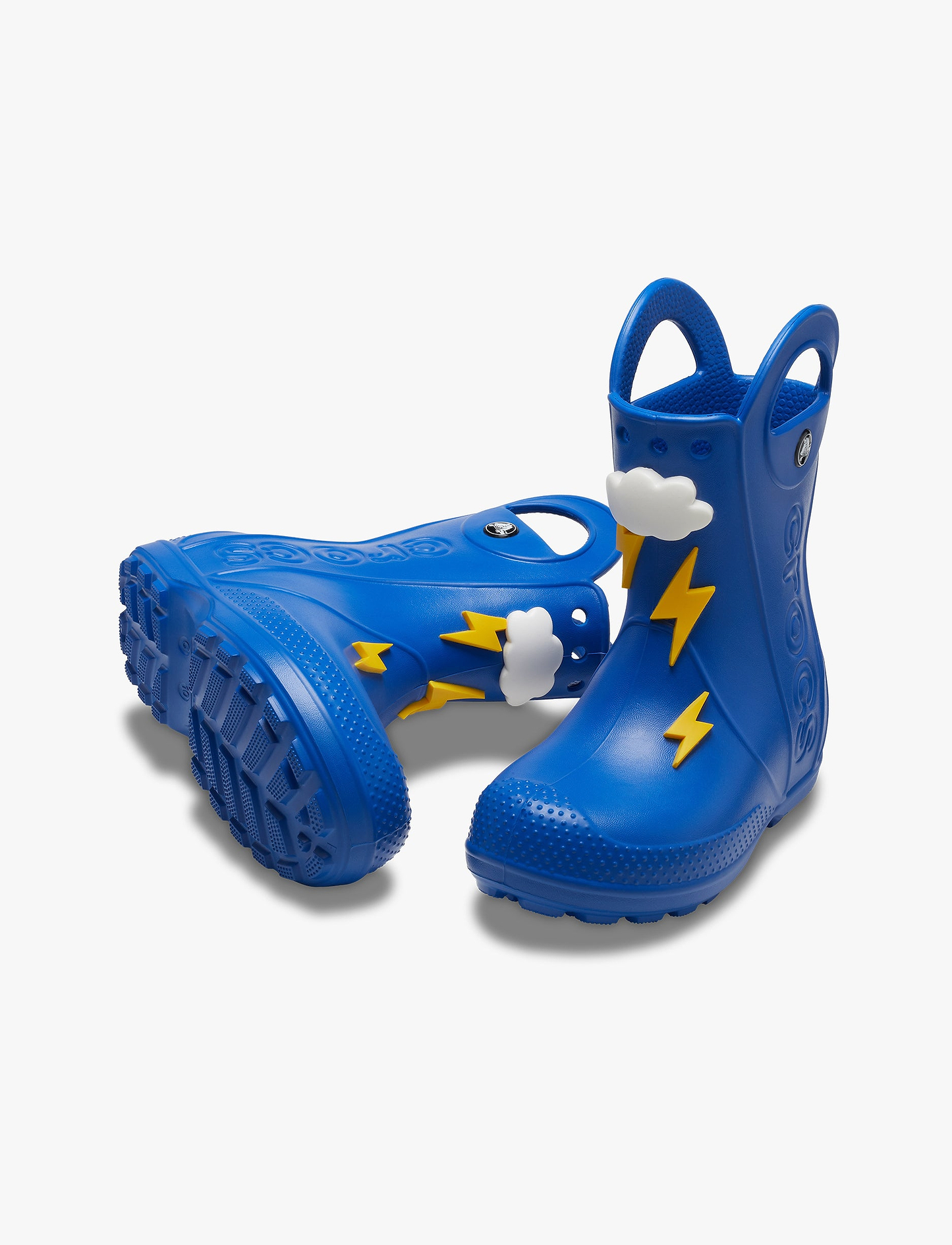 Crocs Handle It Lightning Bolt Rain Boot Kids - מגפי גשם לילדים קרוקס עננים וברקים בצבע כחול