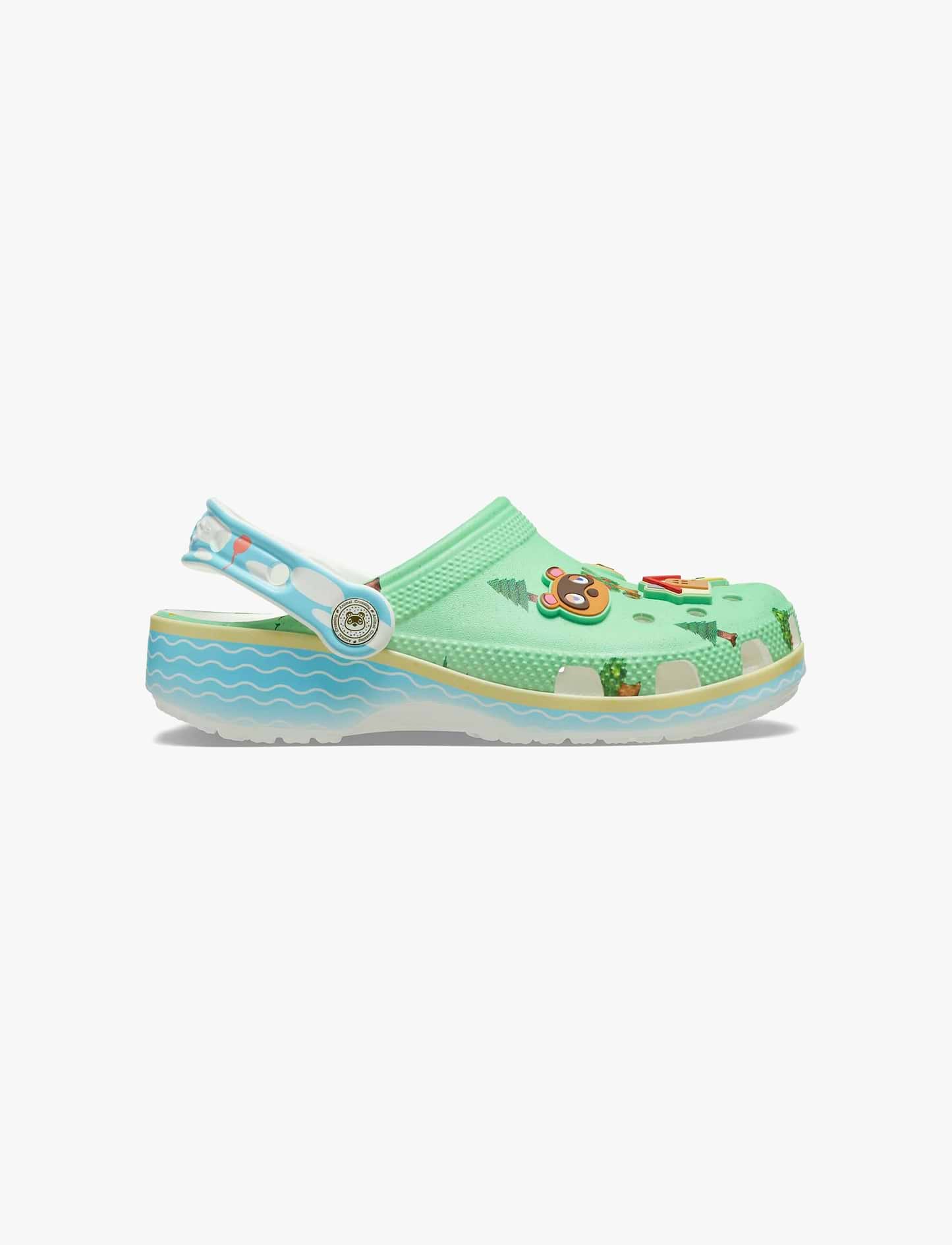Crocs Animal Crossing Classic Clog K - כפכפי קרוקס קלוג חיות לילדים בצבע ירוק