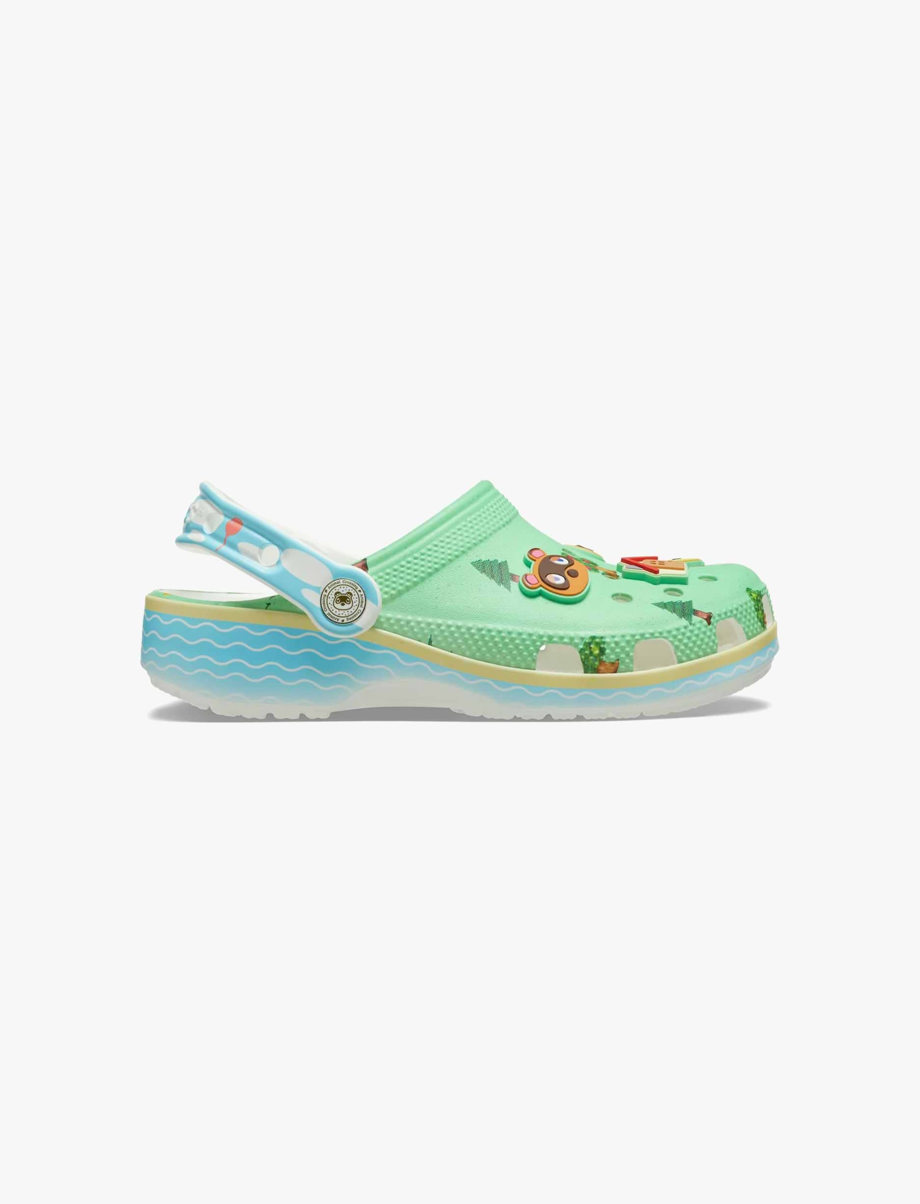 Crocs Animal Crossing Classic Clog K -  כפכפי קרוקס קלוג חיות לילדים בצבע ירוק