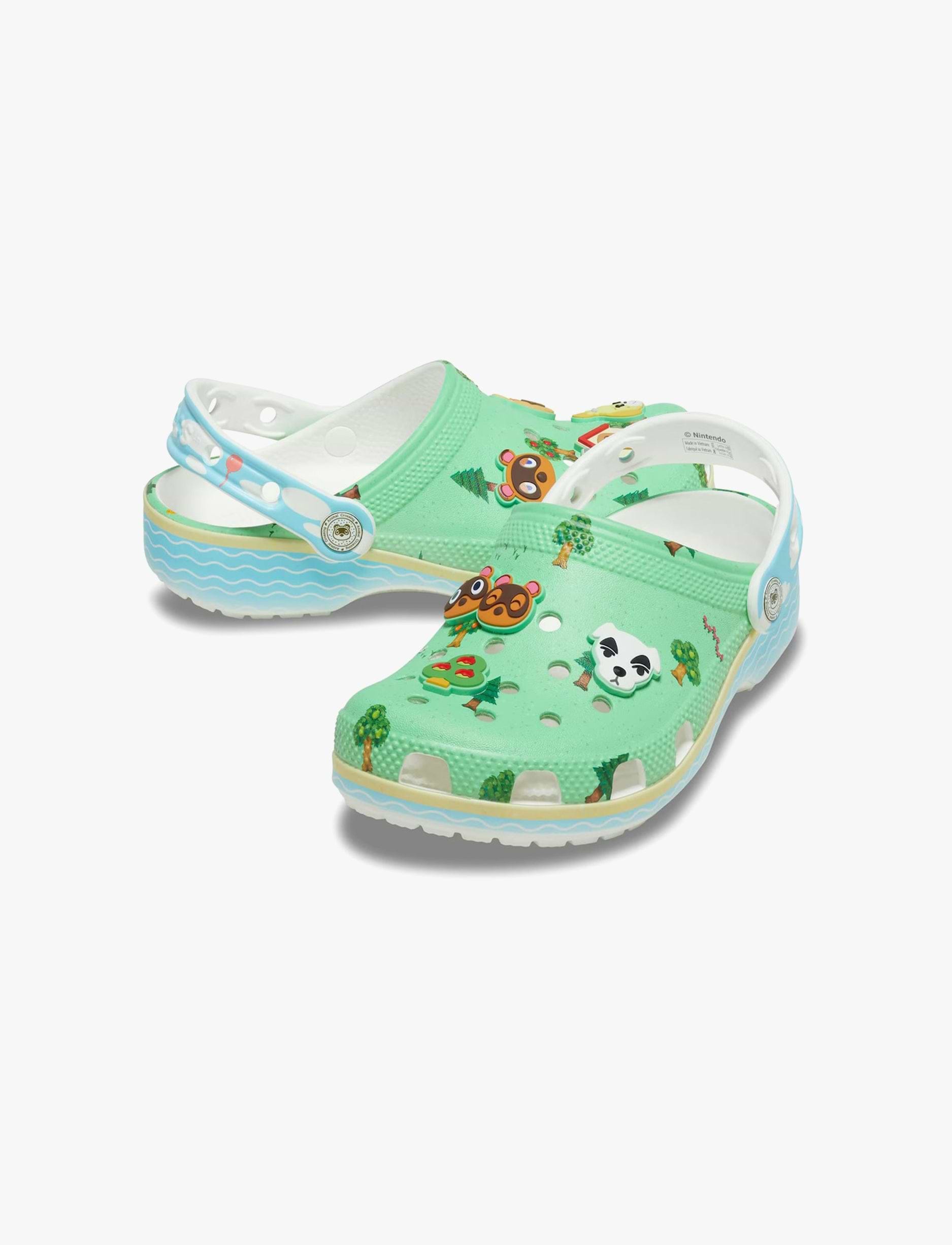 Crocs Animal Crossing Classic Clog K -  כפכפי קרוקס קלוג חיות לילדים בצבע ירוק