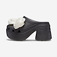 Crocs Siren Rosette Clog - כפכפי עקב פלטפורמה קרוקס בעיטור פפיון בצבע שחור/לבן