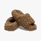 Crocs Classic Doodle Fur Slide - כפכפי פרווה סלייד קרוקס בצבע חום כהה