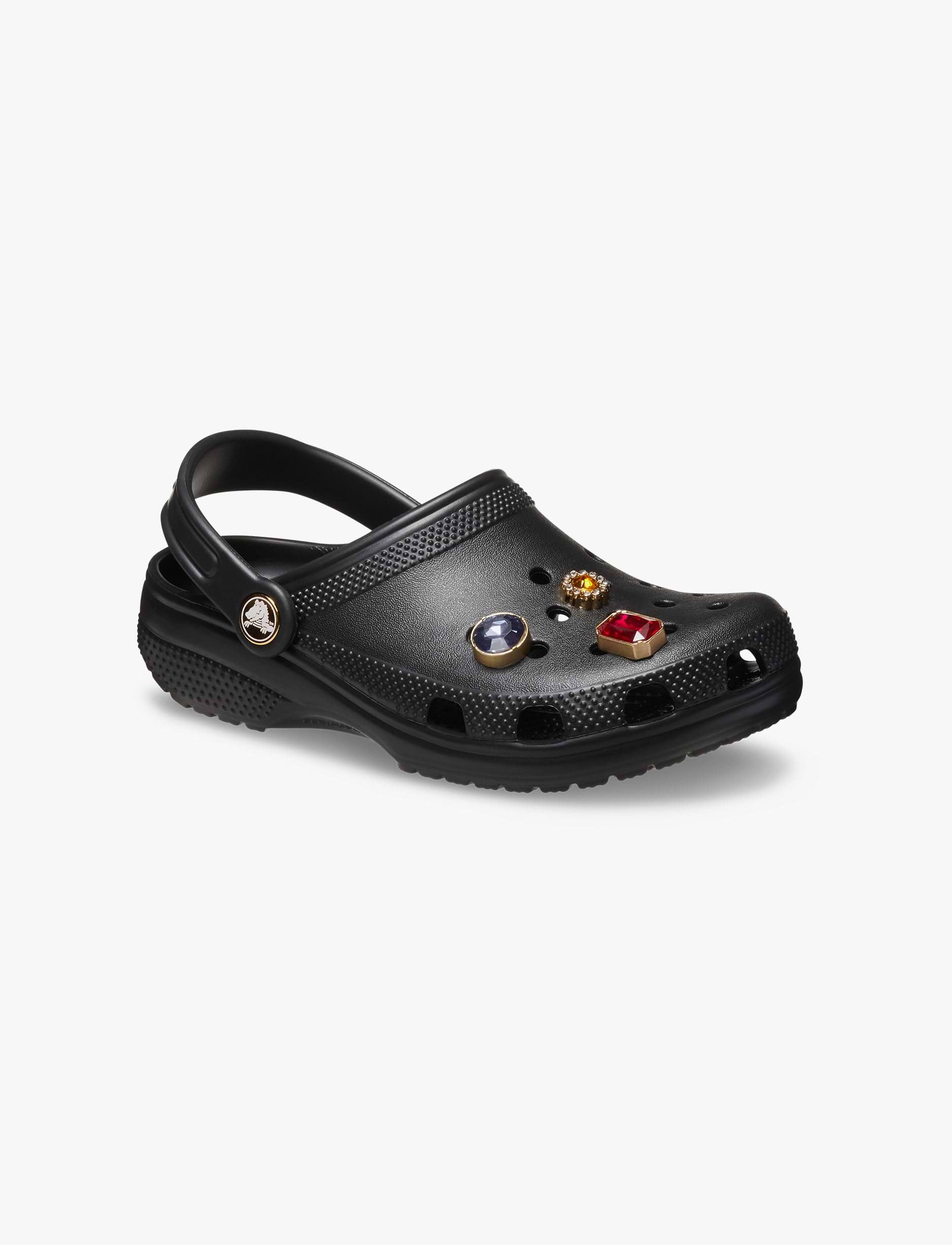 Crocs Classic Jewel Clog K -  כפכפי קרוקס לילדים עם אבני חן דקורטיביות בצבע שחור