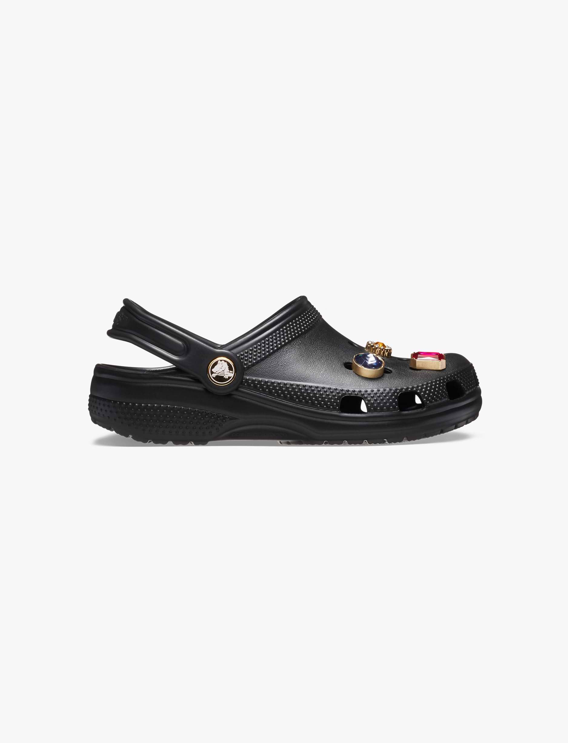 Crocs Classic Jewel Clog K -  כפכפי קרוקס לילדים עם אבני חן דקורטיביות בצבע שחור