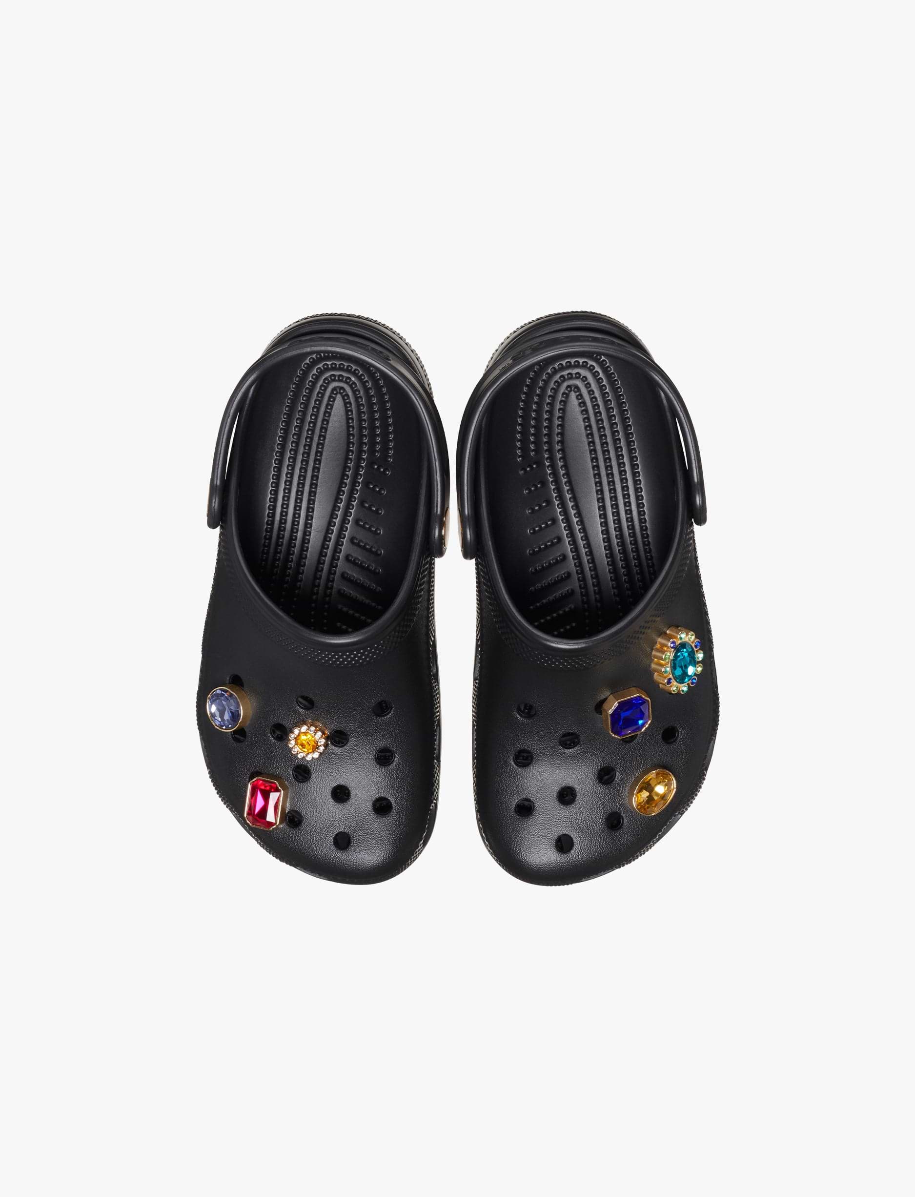 Crocs Classic Jewel Clog K -  כפכפי קרוקס לילדים עם אבני חן דקורטיביות בצבע שחור