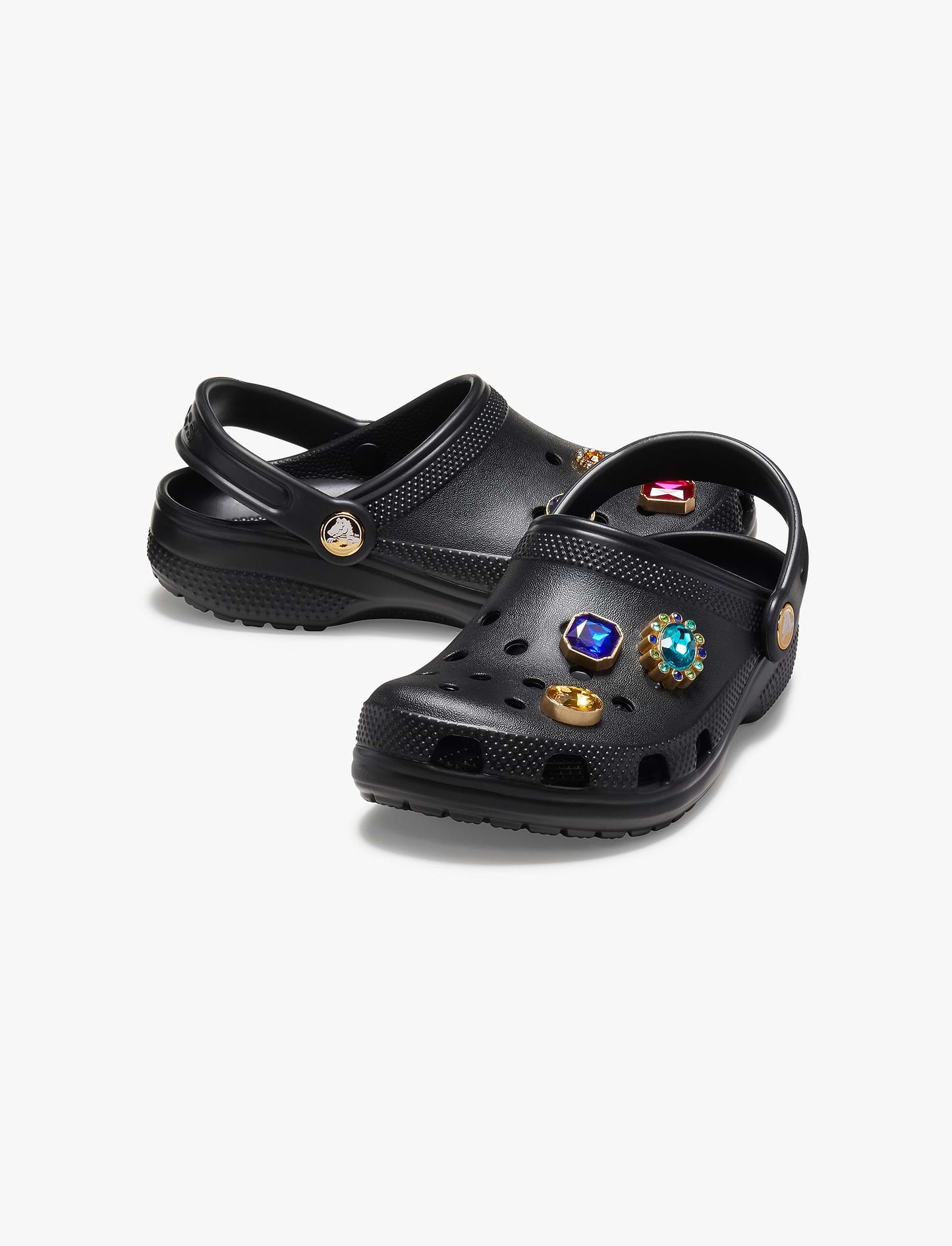 Crocs Classic Jewel Clog K - כפכפי קרוקס לילדים עם אבני חן דקורטיביות בצבע שחור