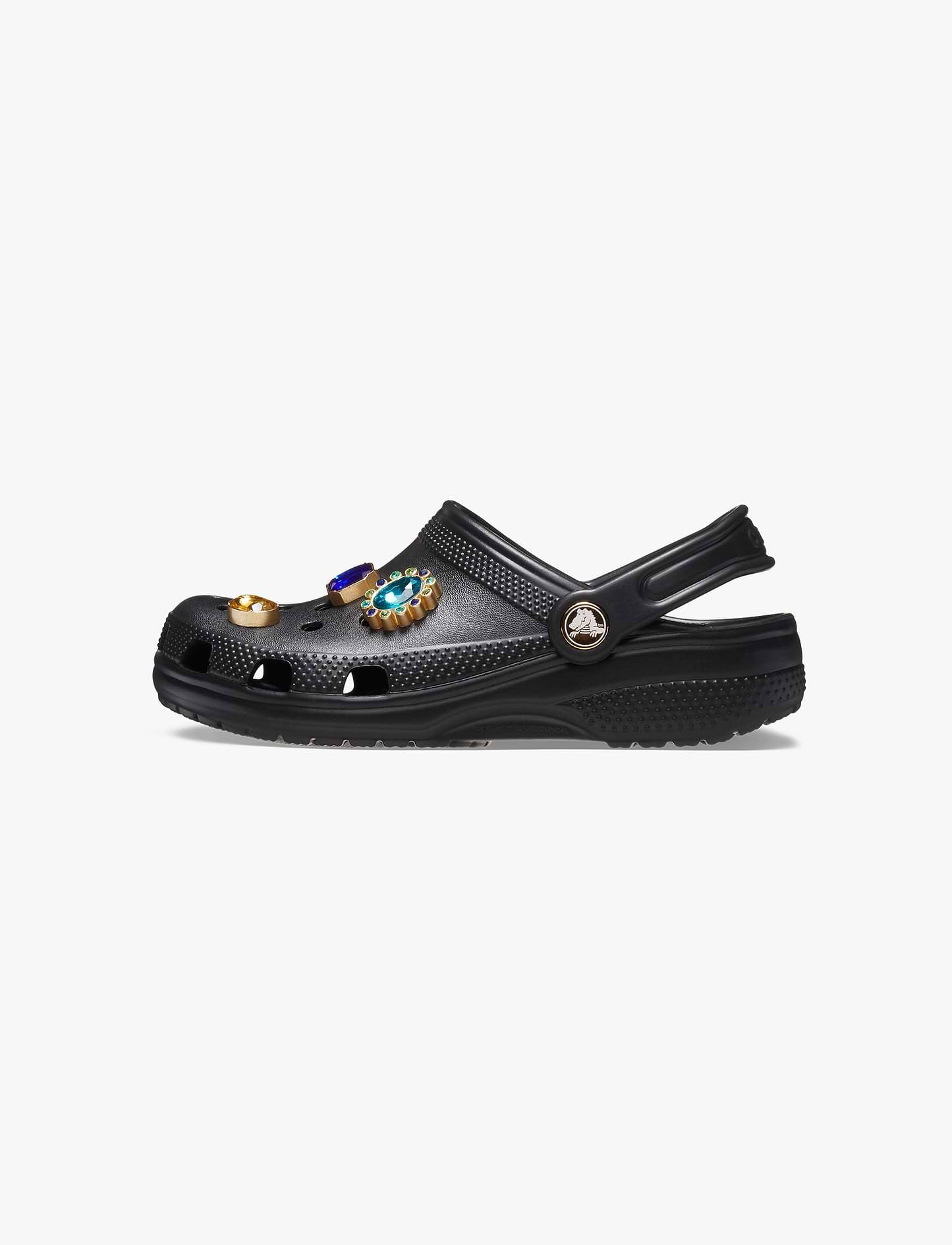 Crocs Classic Jewel Clog K - כפכפי קרוקס לילדים עם אבני חן דקורטיביות בצבע שחור