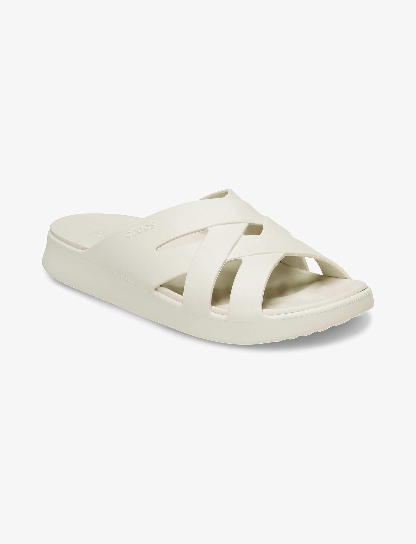 Crocs Getaway Weave Slide - כפכפי סלייד קרוקס לנשים בצבע אבן חול