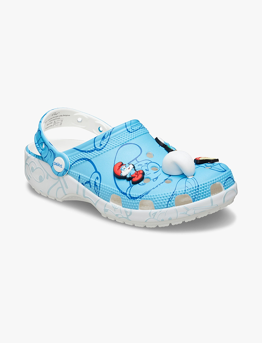 Crocs Smurfs Classic Clog - כפכפי קרוקס דרדסים בצבע תכלת/לבן