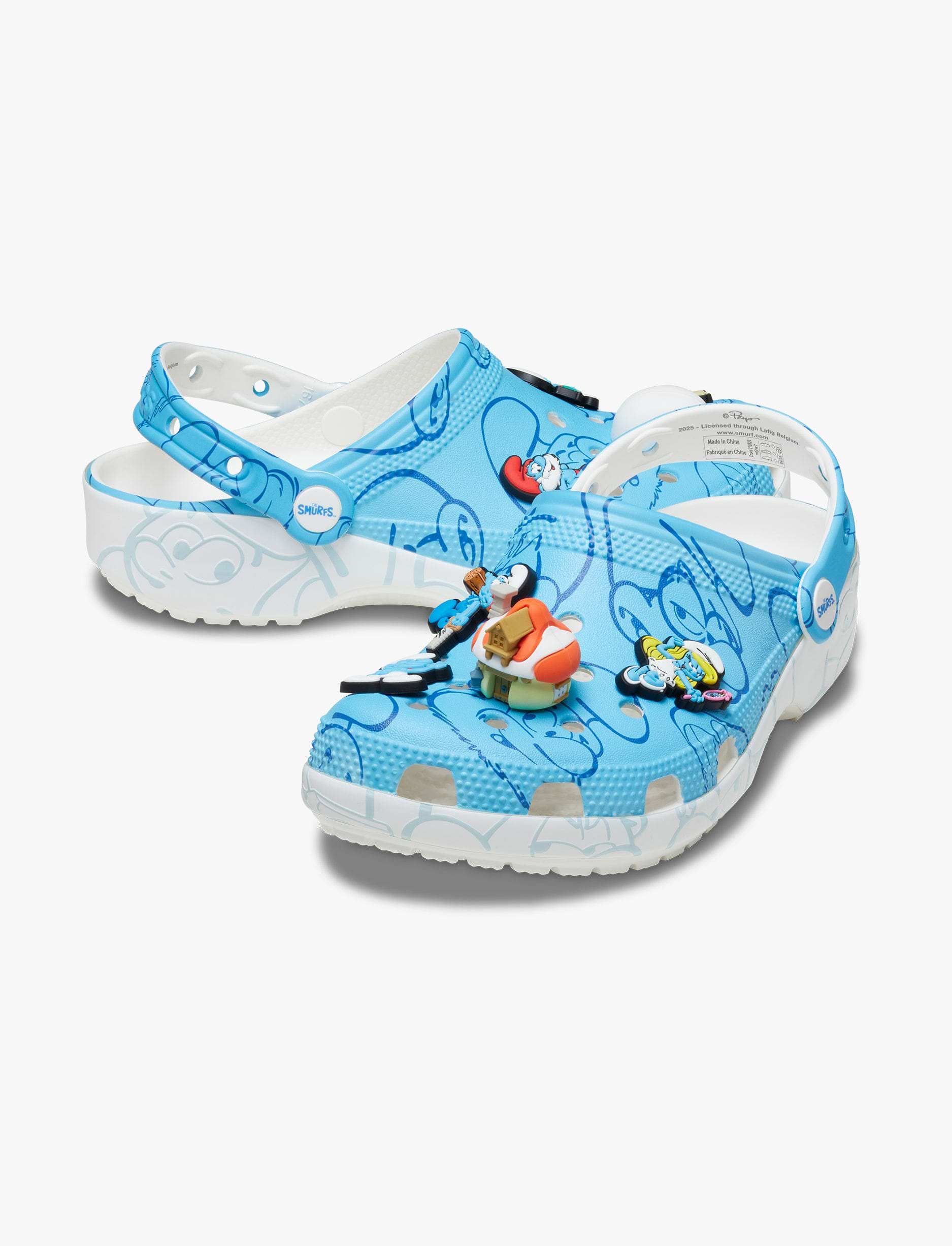 Crocs Smurfs Classic Clog - כפכפי קרוקס דרדסים בצבע תכלת/לבן