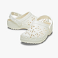 Crocs Classic Floral Cut Out Clog - כפכפי קרוקס לנשים בצבע לבן גיר