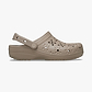 Crocs Classic Floral Cut Out Clog - כפכפי קרוקס לנשים בצבע טאופ