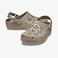 Crocs Classic Floral Cut Out Clog - כפכפי קרוקס לנשים בצבע טאופ