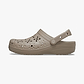 Crocs Classic Floral Cut Out Clog - כפכפי קרוקס לנשים בצבע טאופ
