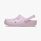Crocs Classic Floral Cut Out Clog - כפכפי קרוקס לנשים בצבע ורוד חלבי