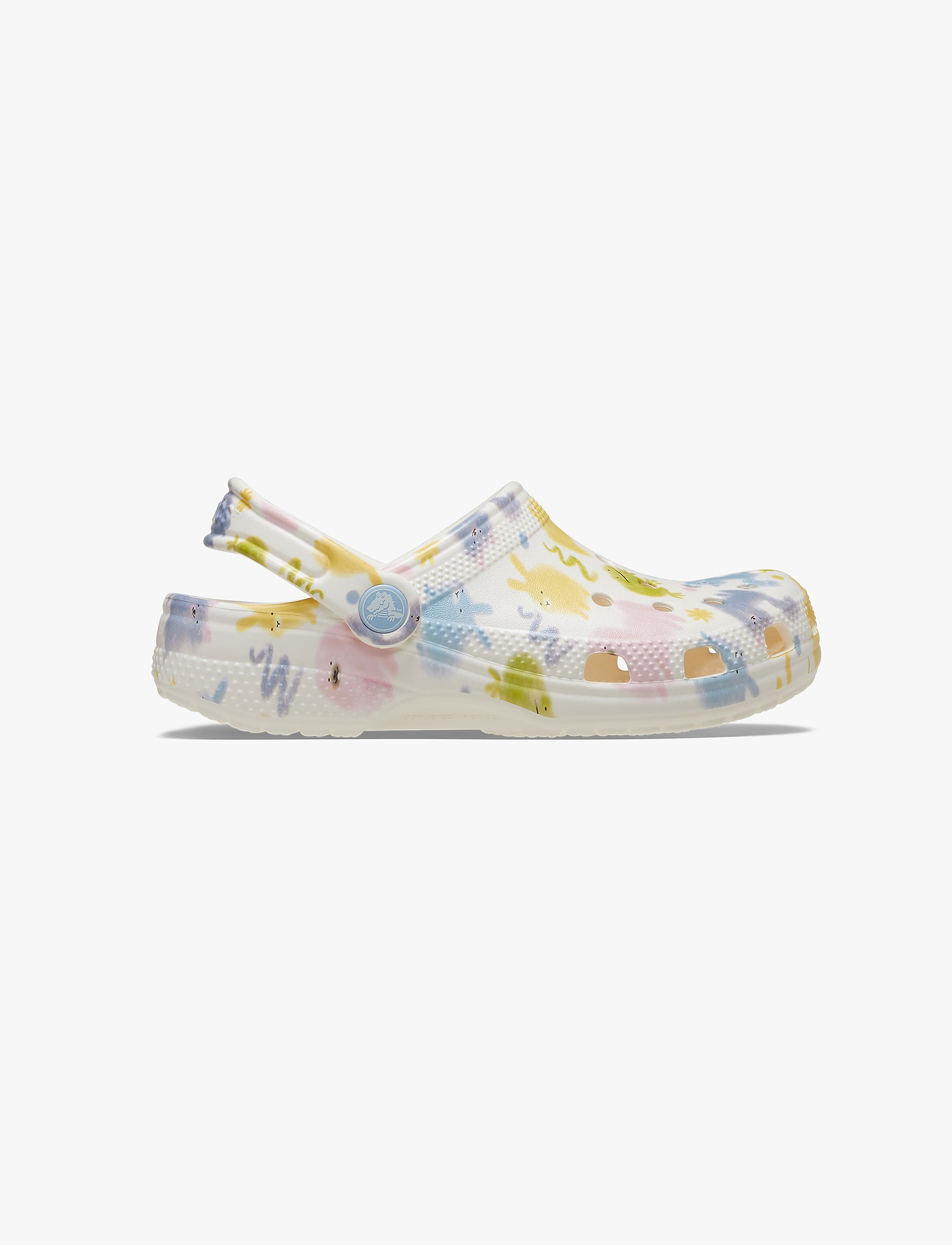 Crocs Classic Pastel Pets Clog K -  כפכפי קרוקס לילדים בצבע לבן גיר בהדפס צבעוני