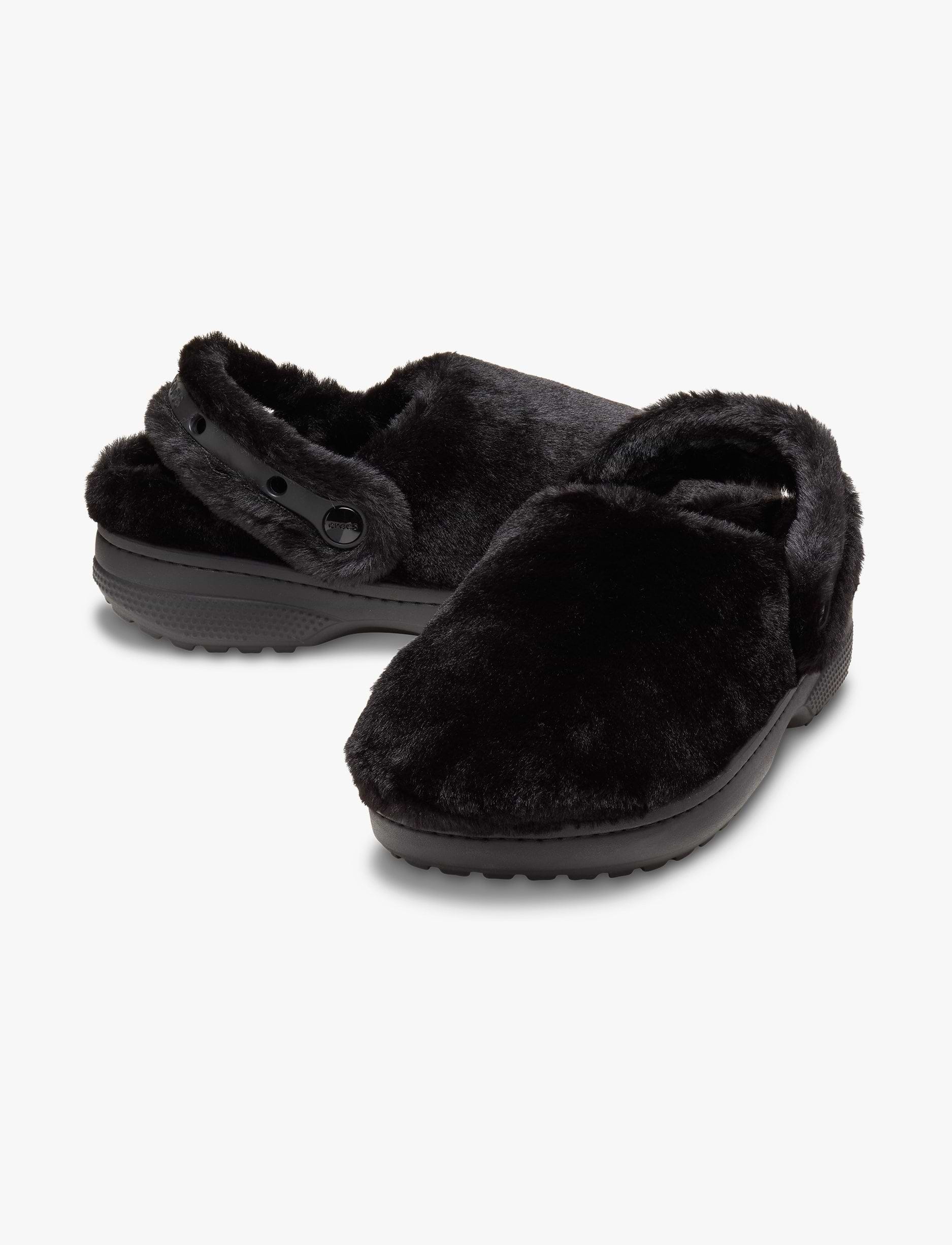 Crocs Classic Unfurgettable Clog - כפכפי קרוקס פרוותיים לנשים בצבע שחור