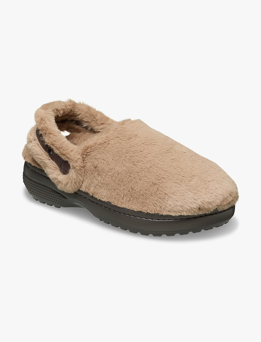 Crocs Classic Unfurgettable Clog - כפכפי קרוקס פרוותיים לנשים בצבע שוקולד חלב