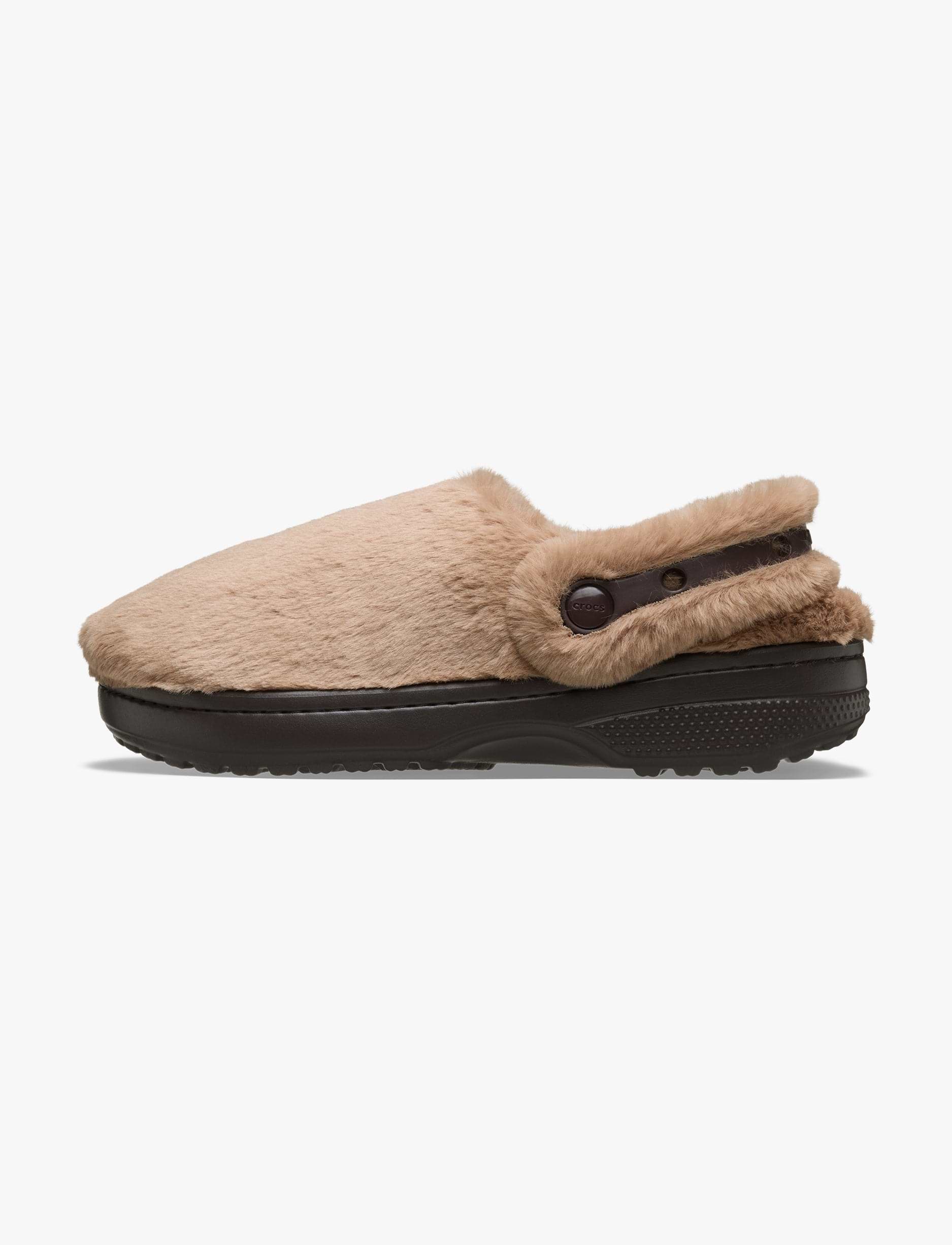 Crocs Classic Unfurgettable Clog - כפכפי קרוקס פרוותיים לנשים בצבע שוקולד חלב