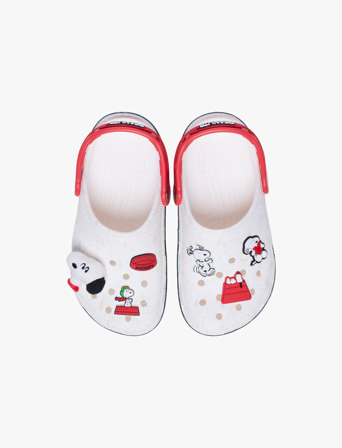 Crocs Peanuts Classic Clog T - כפכפי קלוג קרוקס סנופי לילדים בצבע לבן/שחור/אדום מידות קטנות