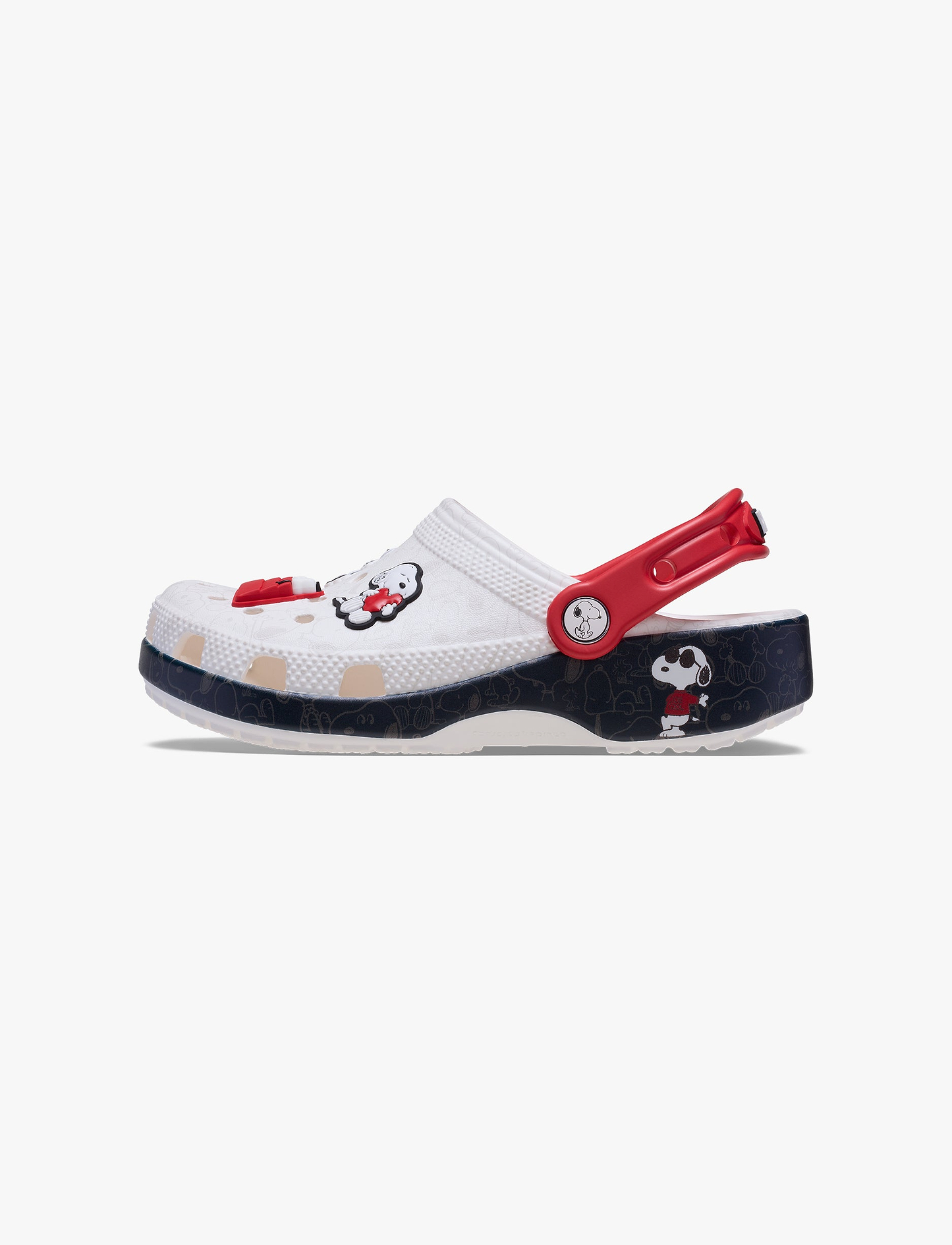 Crocs Peanuts Classic Clog T - כפכפי קלוג קרוקס סנופי לילדים בצבע לבן/שחור/אדום מידות קטנות