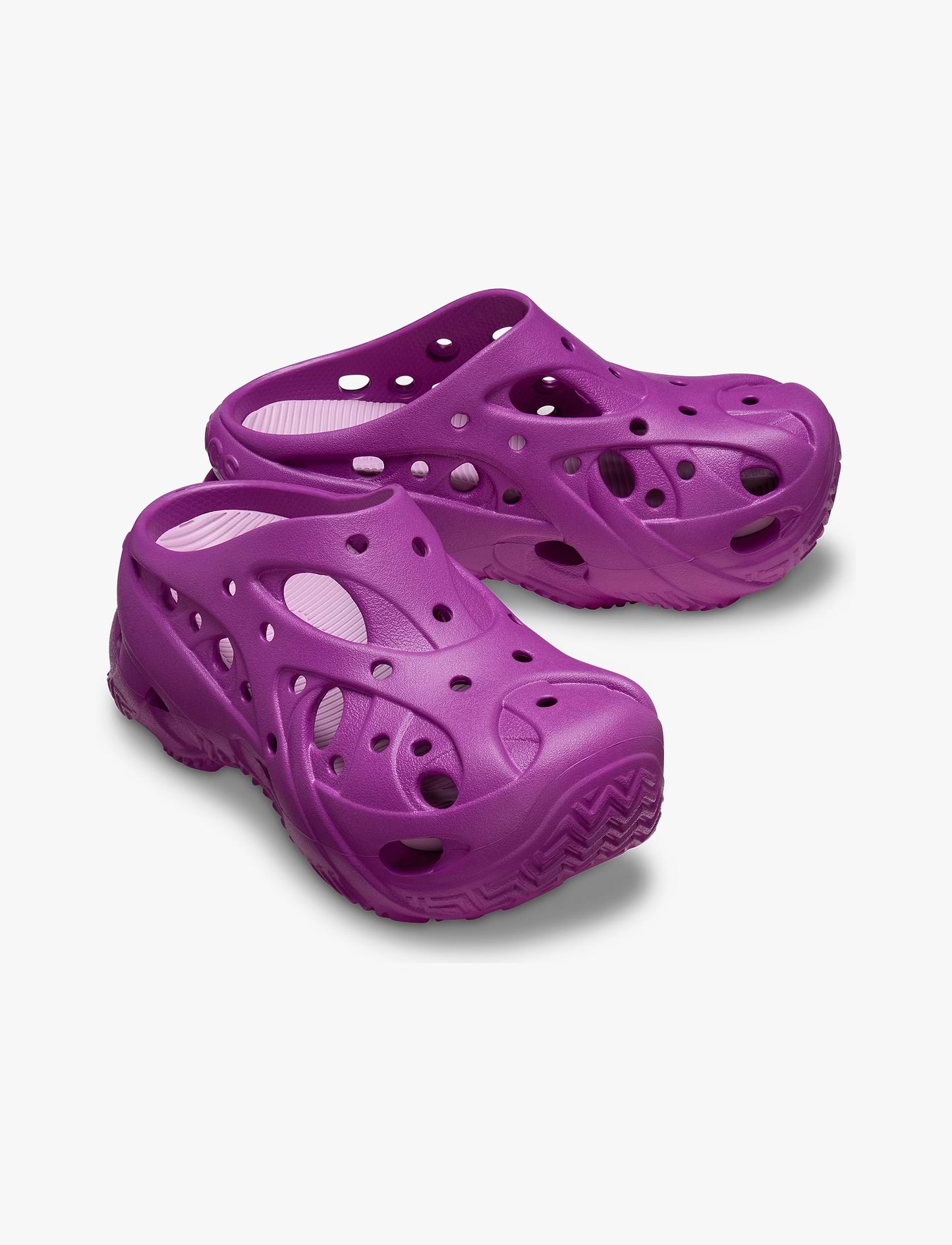 Crocs Caged Clog - כפכפי קרוקס פלטפורמה לנשים בצבע אשכולית