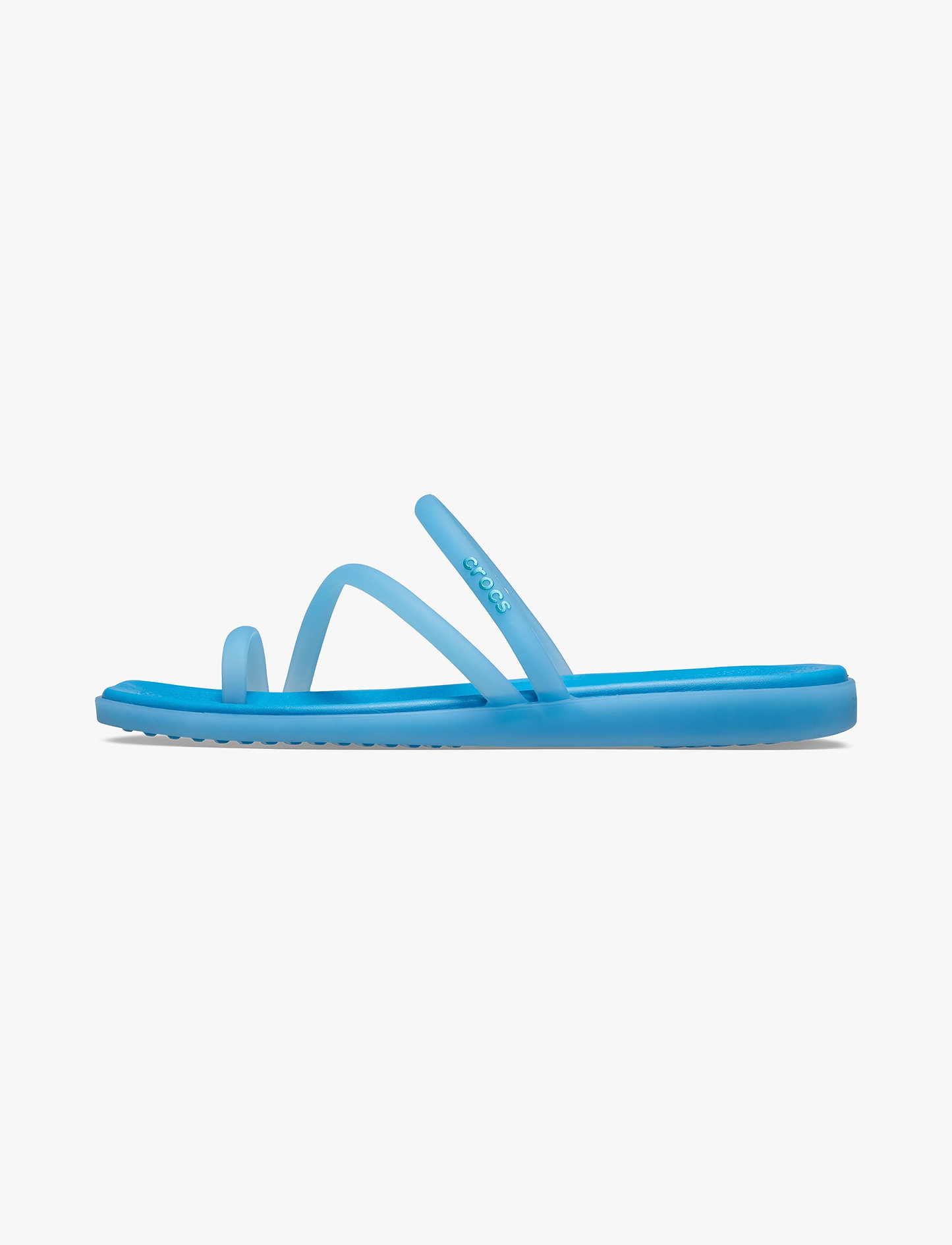 Crocs Miami Frosted Toe Loop - כפכפי אצבע קרוקס מיאמי לנשים בצבע כחול מטאלי/שחור