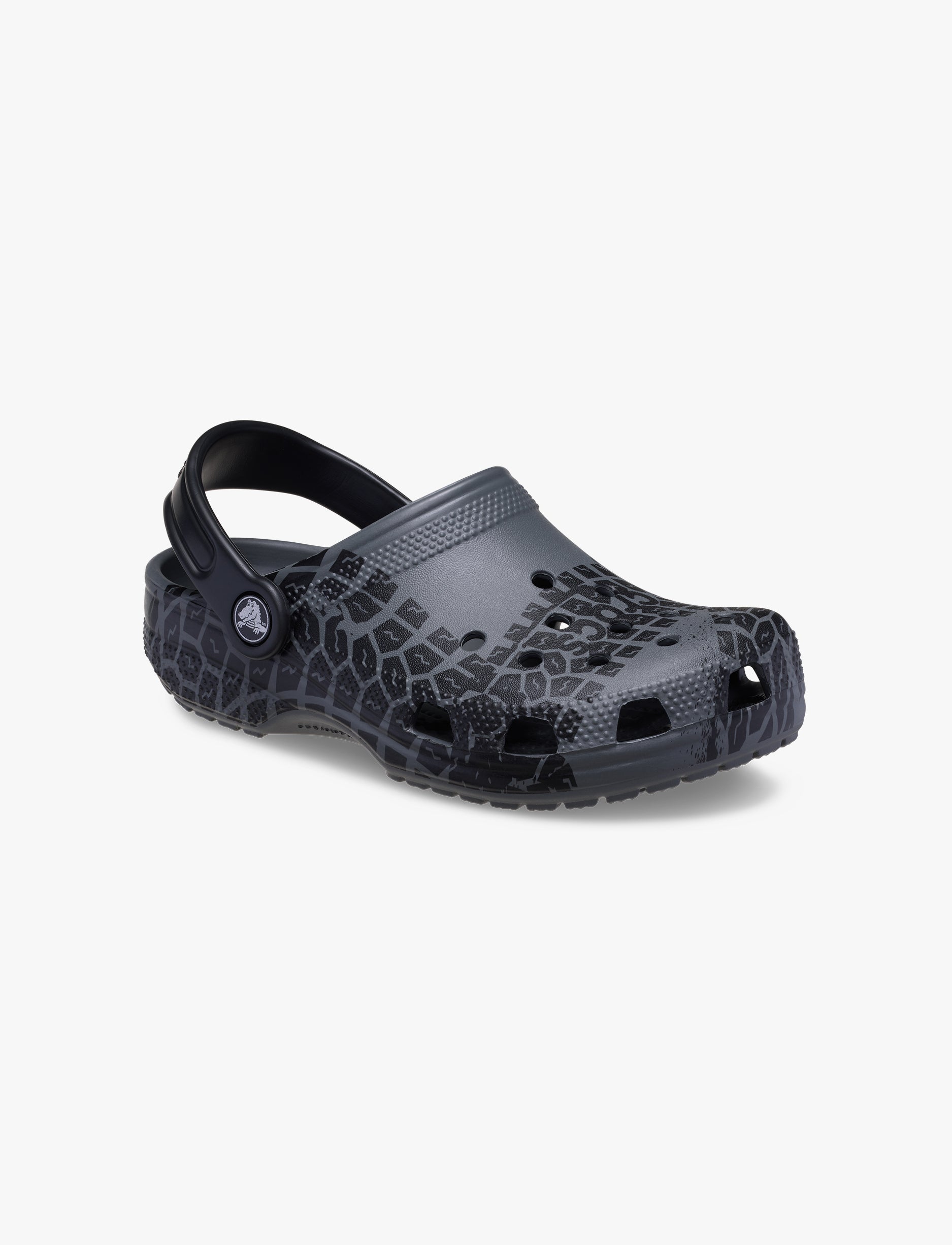 Crocs Classic Tire Print Clog K - כפכפי קלוג קרוקס לילדים בצבע אפור/שחור