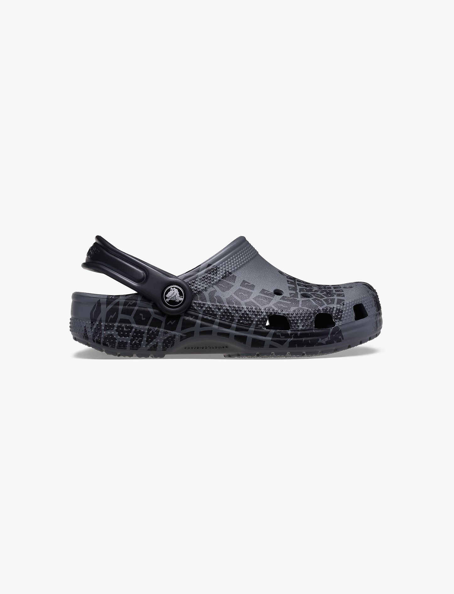 Crocs Classic Tire Print Clog K - כפכפי קלוג קרוקס לילדים בצבע אפור/שחור