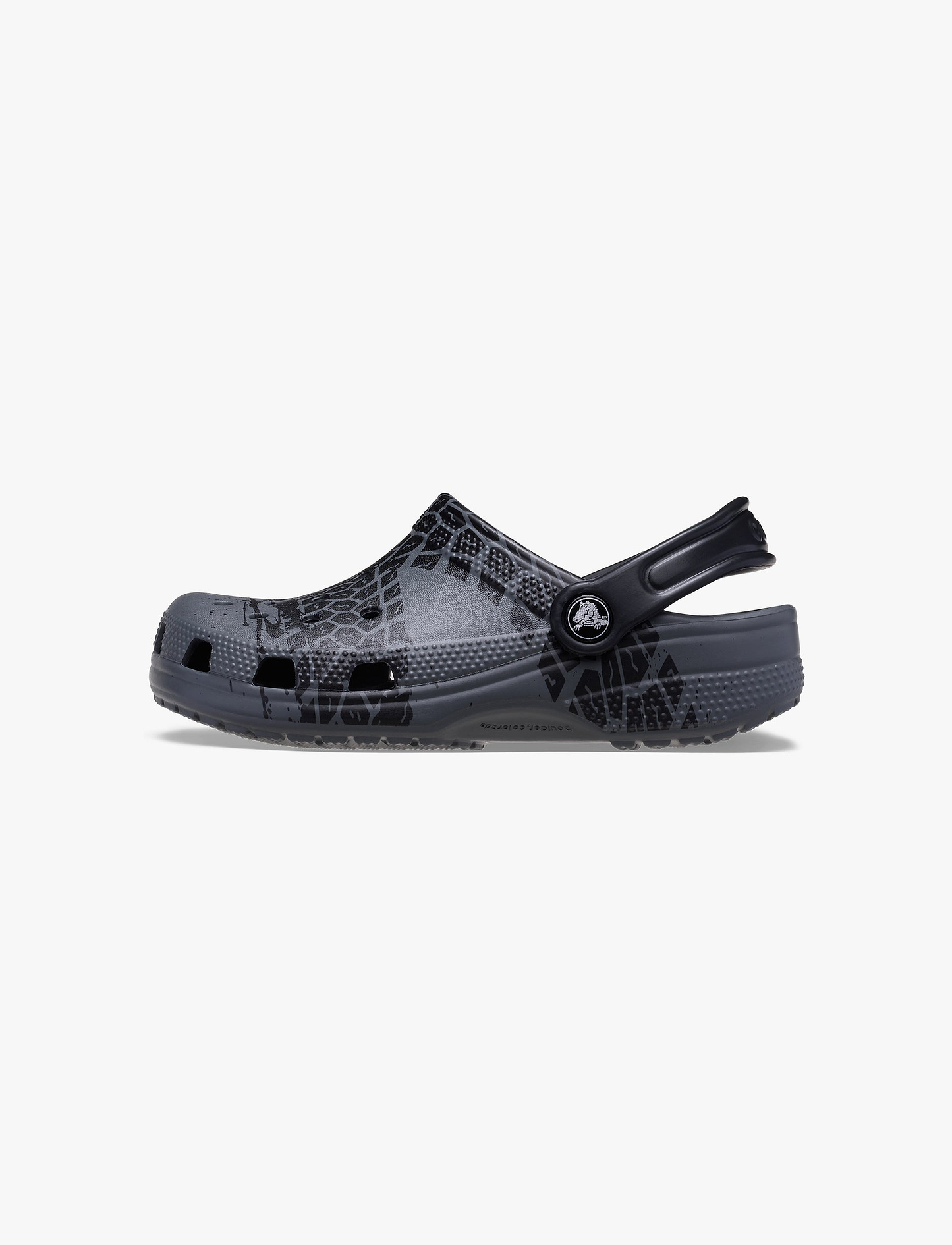 Crocs Classic Tire Print Clog K - כפכפי קלוג קרוקס לילדים בצבע אפור/שחור