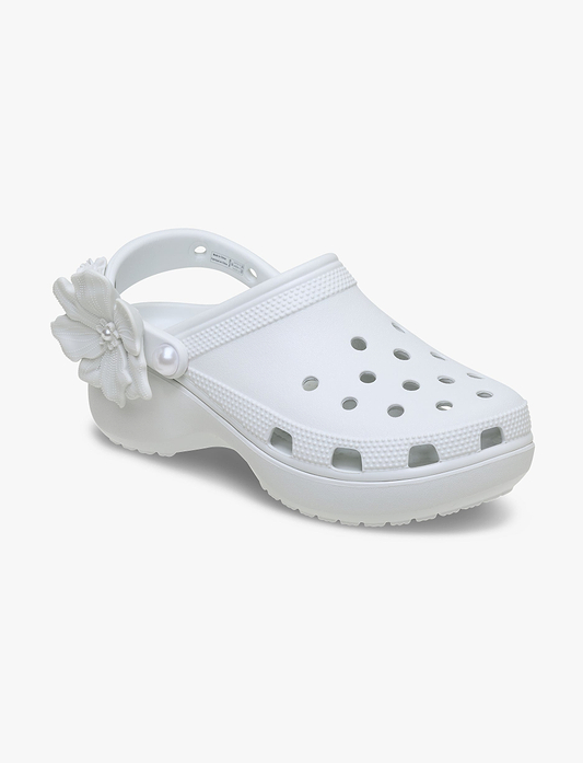 Crocs Classic Platform Bouquet Clog - כפכפי קלוג פלטפורמה קרוקס לנשים בצבע מון לייט