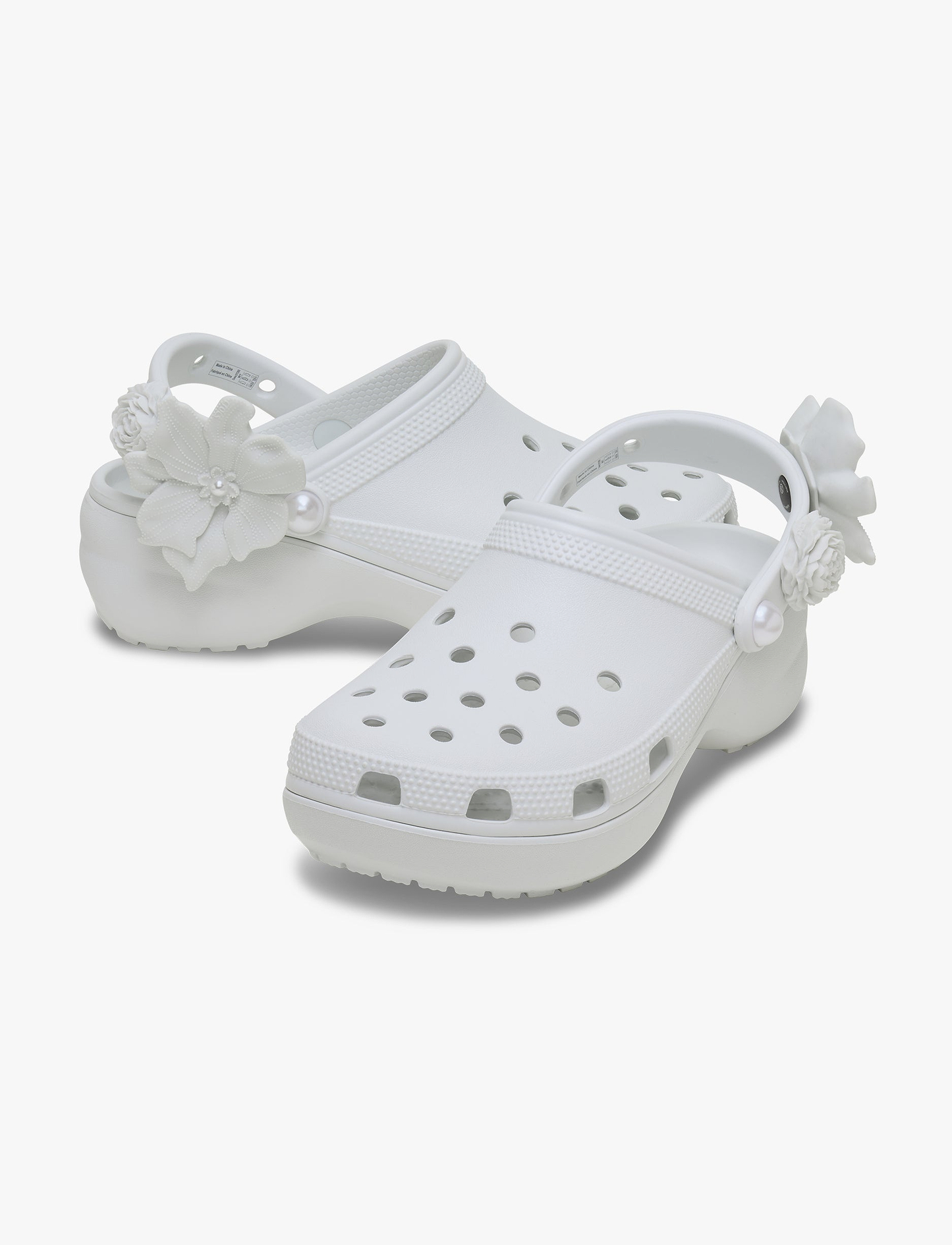 Crocs Classic Platform Bouquet Clog - כפכפי קלוג פלטפורמה קרוקס לנשים בצבע מון לייט
