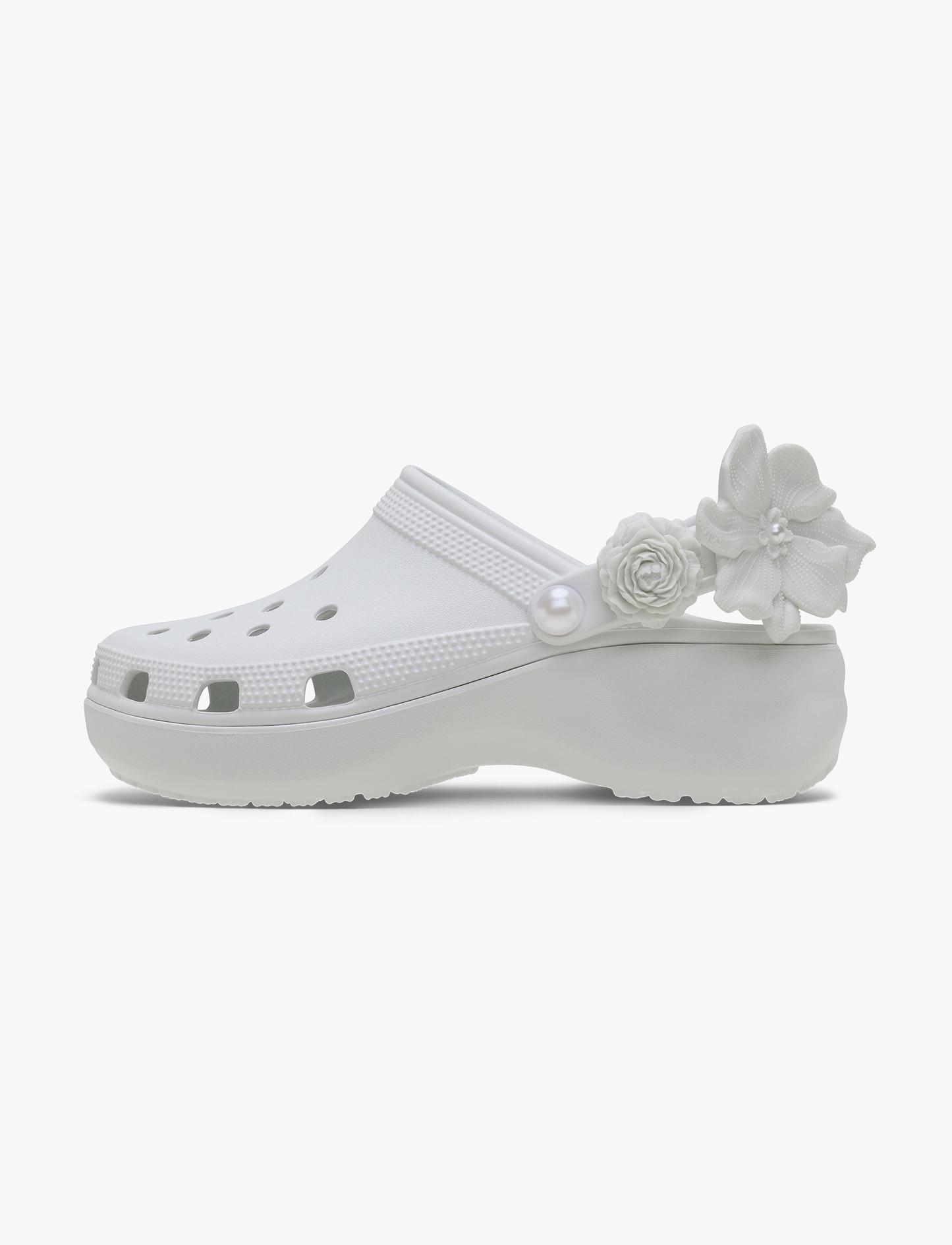 Crocs Classic Platform Bouquet Clog - כפכפי קלוג פלטפורמה קרוקס לנשים בצבע מון לייט