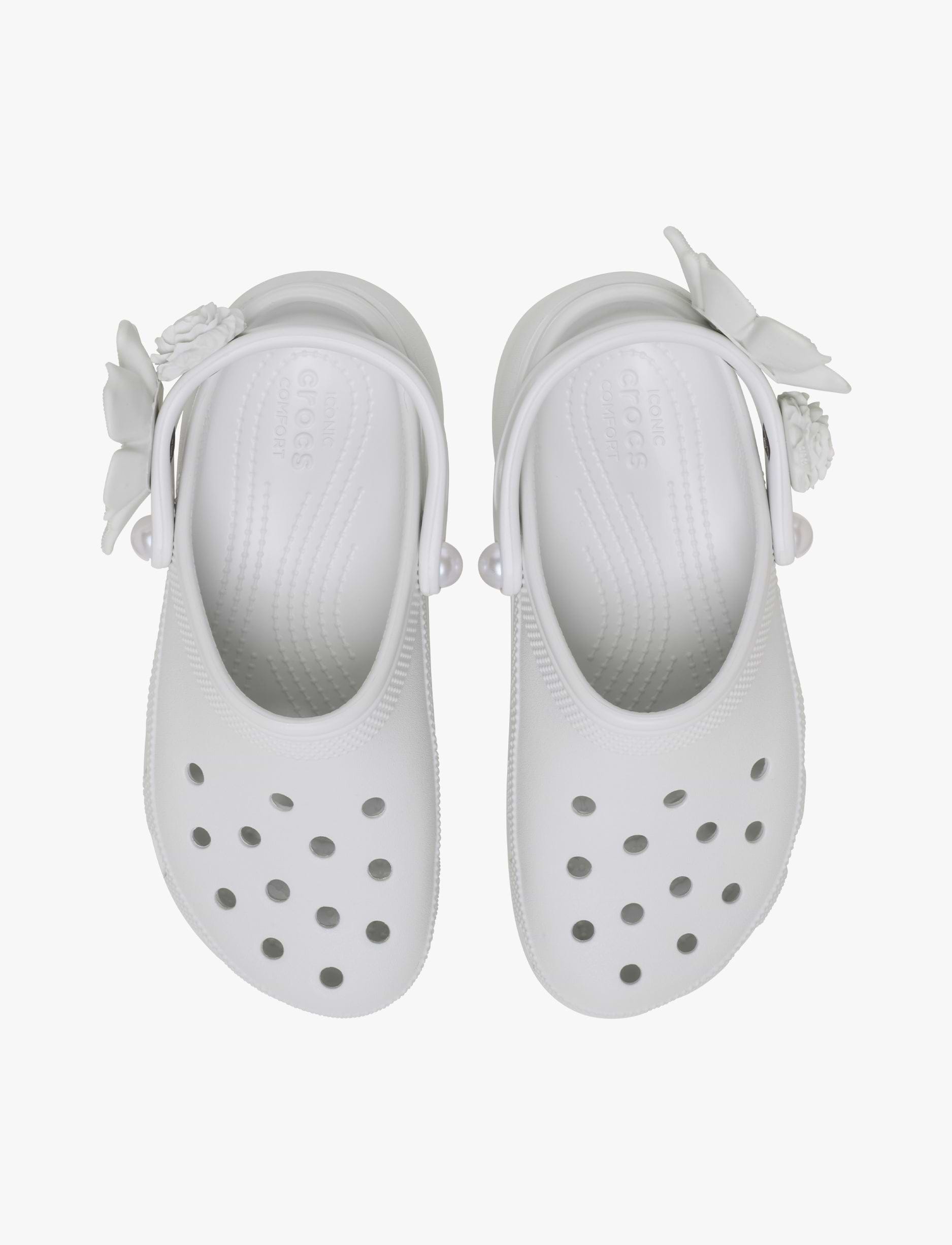 Crocs Classic Platform Bouquet Clog - כפכפי קלוג פלטפורמה קרוקס לנשים בצבע מון לייט