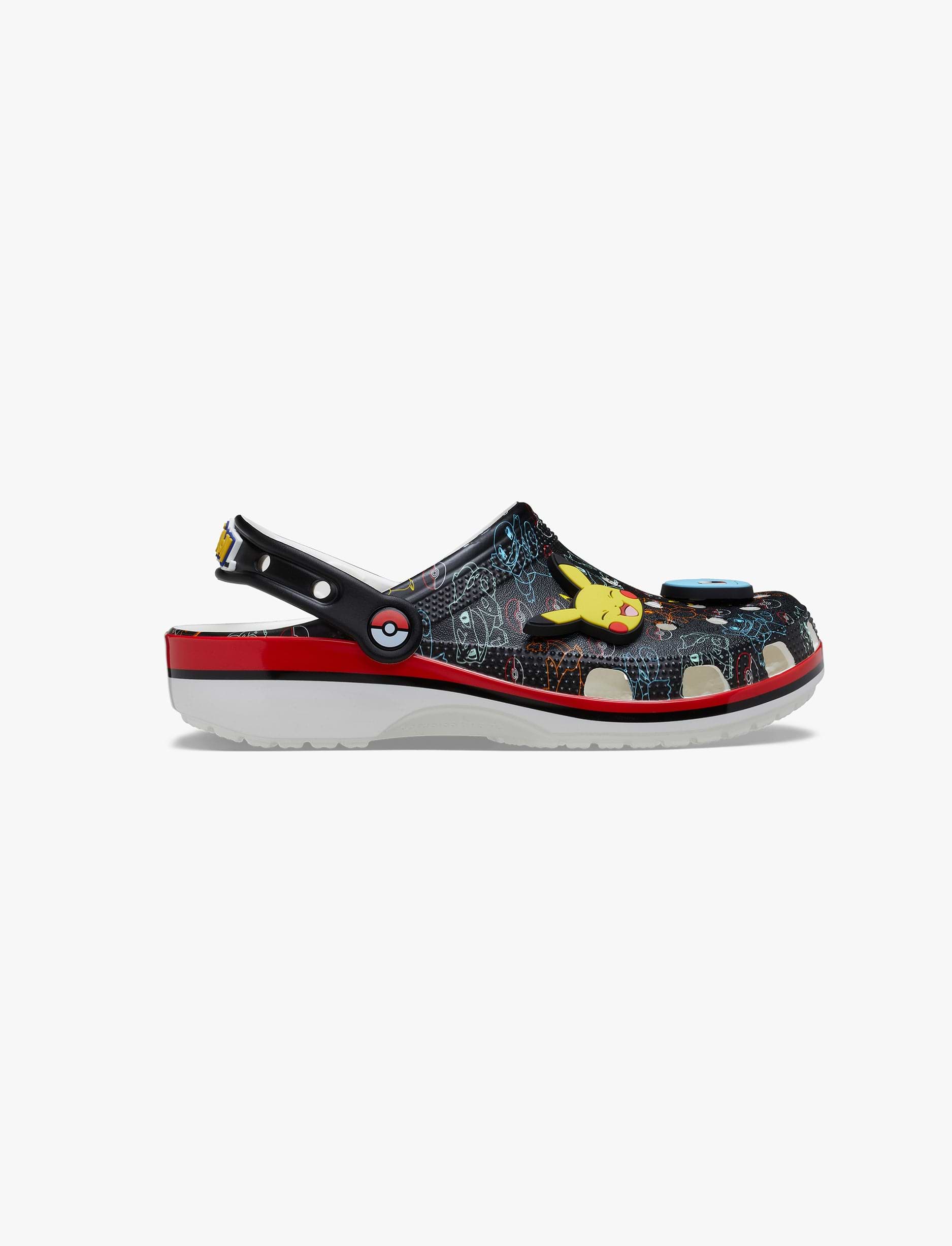 Crocs Pokemon Print Classic Clog K - כפכפי קלוג קרוקס פוקימוןן פרינט לילדים שחור/לבן